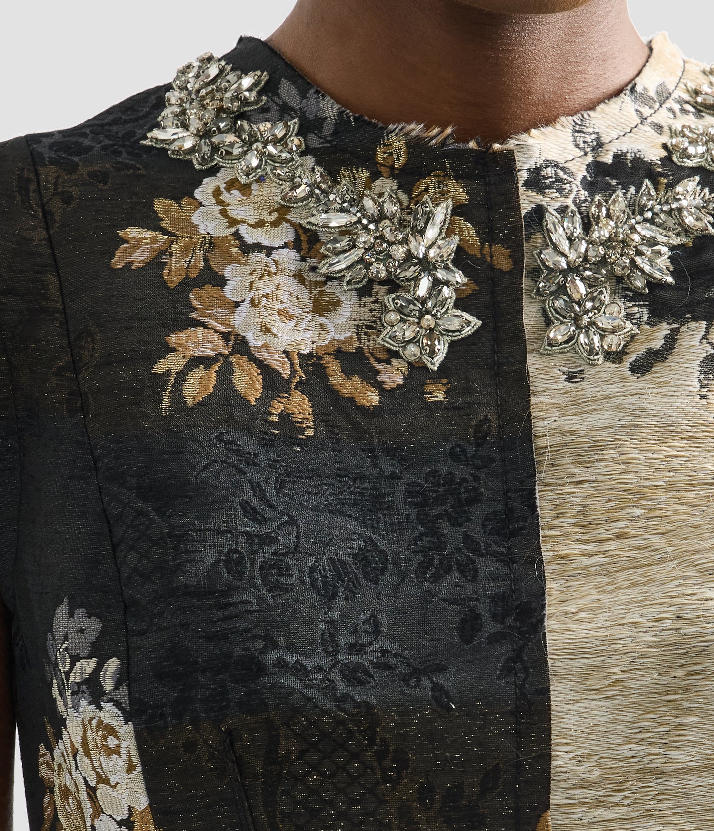 Floral Jacquard Sleeveless Midi Dress