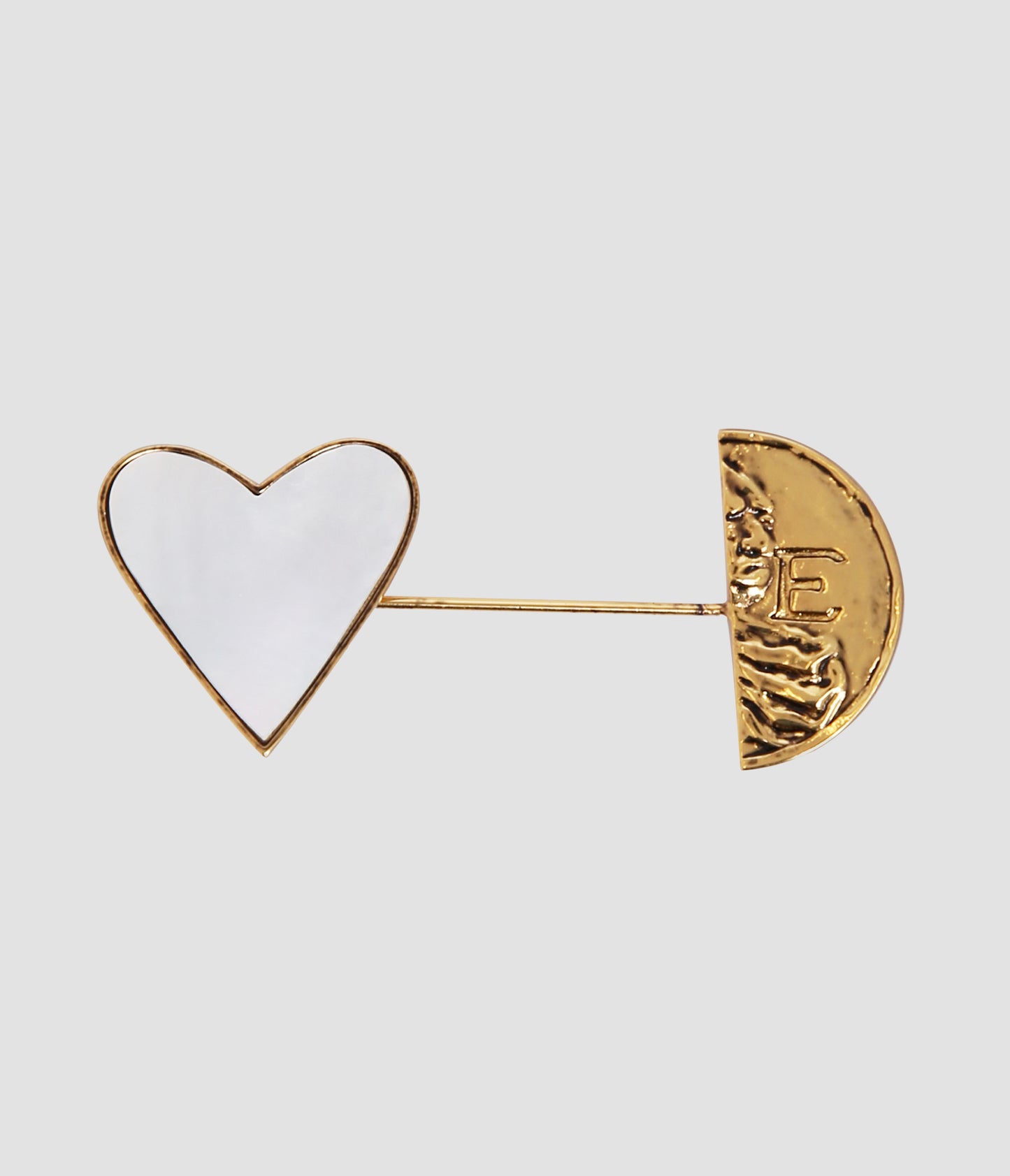 Heart And Half Coin Brooch