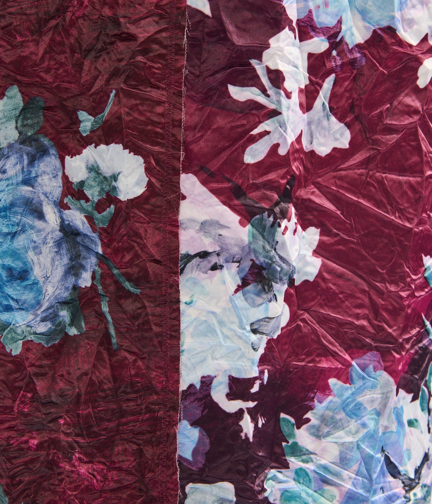 Floral Print Textured Satin Pencil Skirt