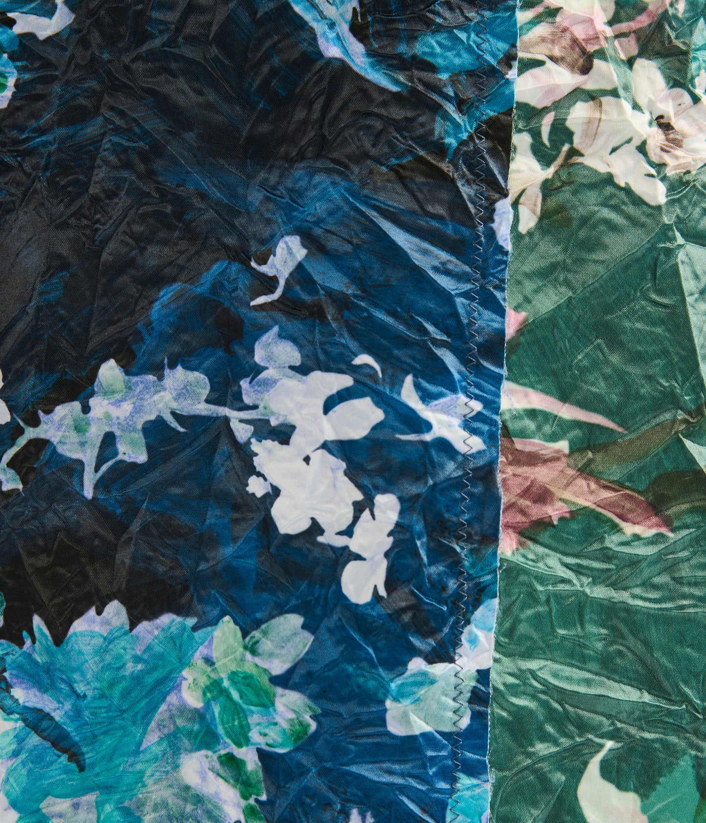 Floral Print Textured Satin Pencil Skirt