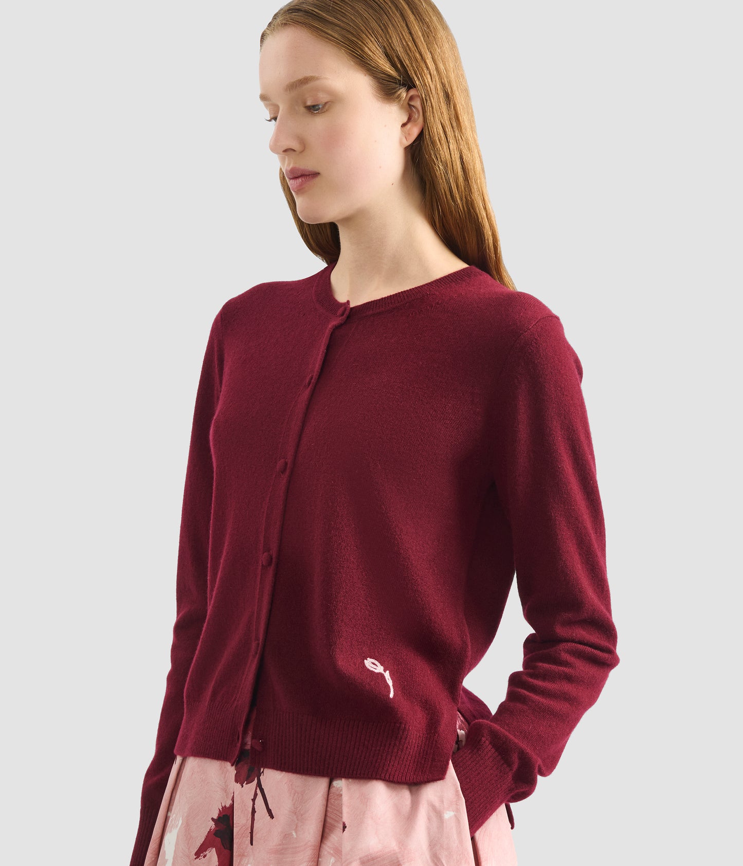 Cashmere Crew Neck Cardigan