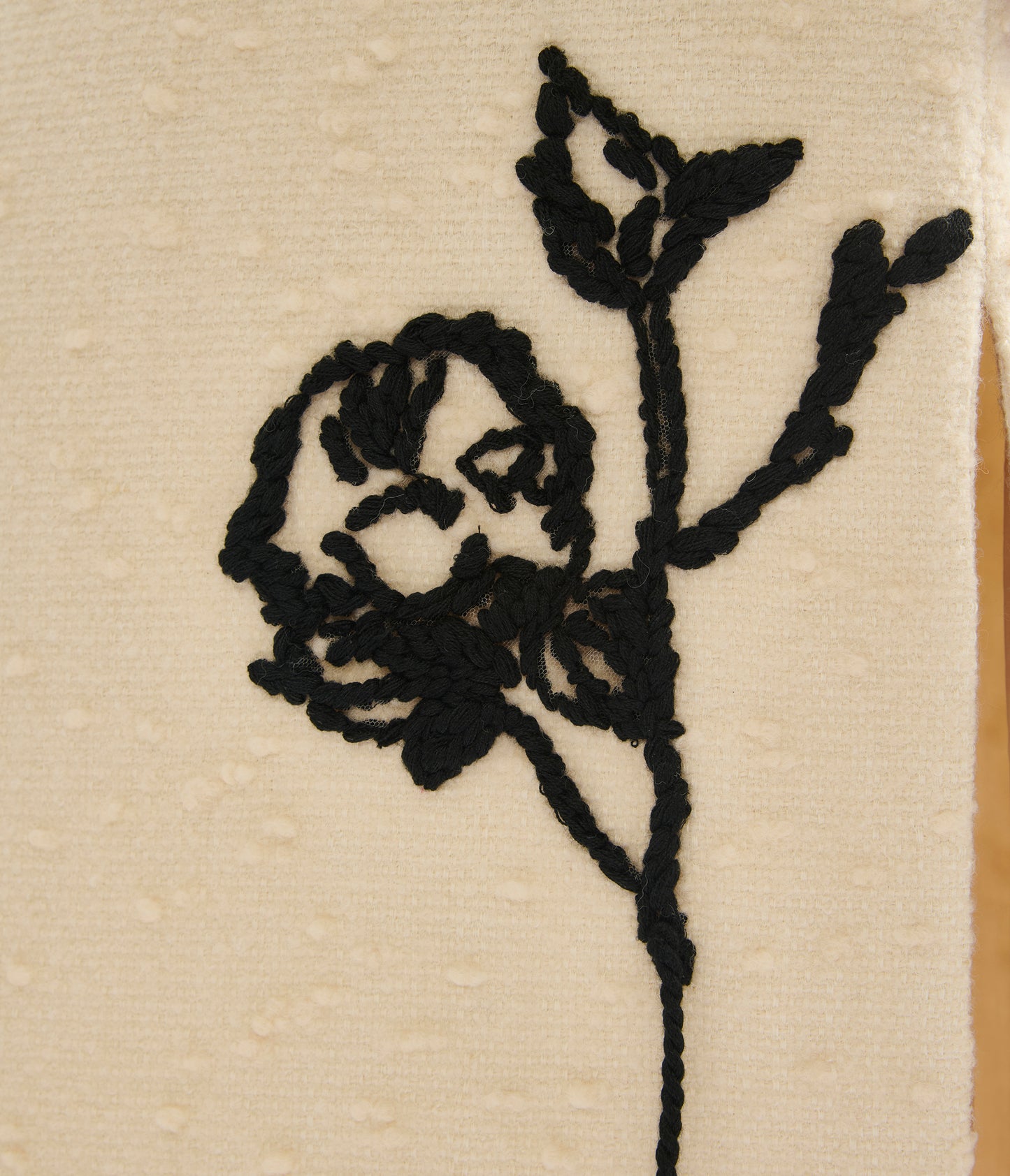 Embroidered Bouclé Pencil Skirt