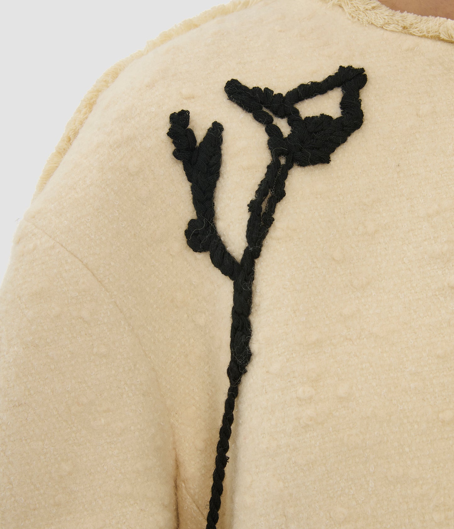 Embroidered Bouclé Cropped Jacket