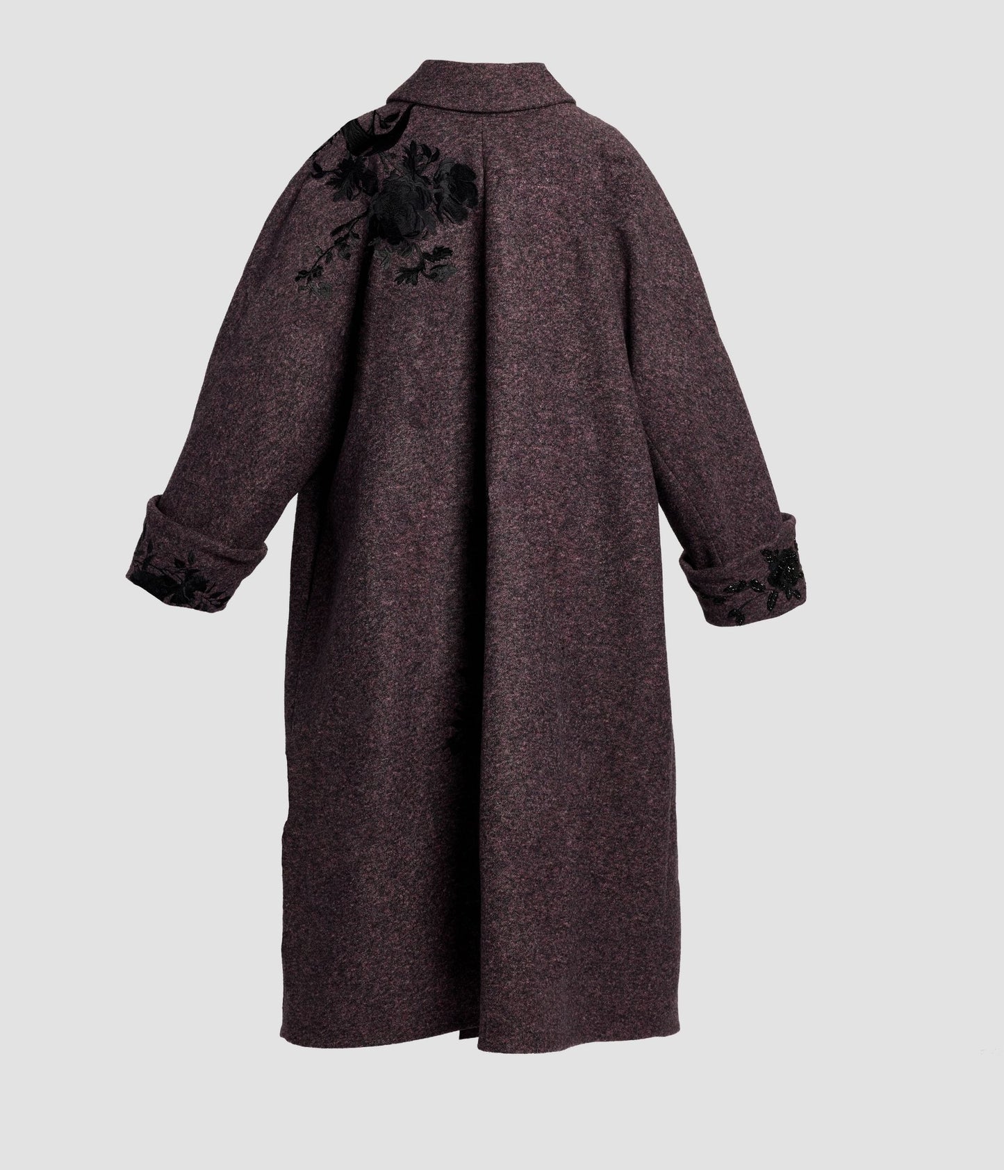 Embroidered Wool Coat