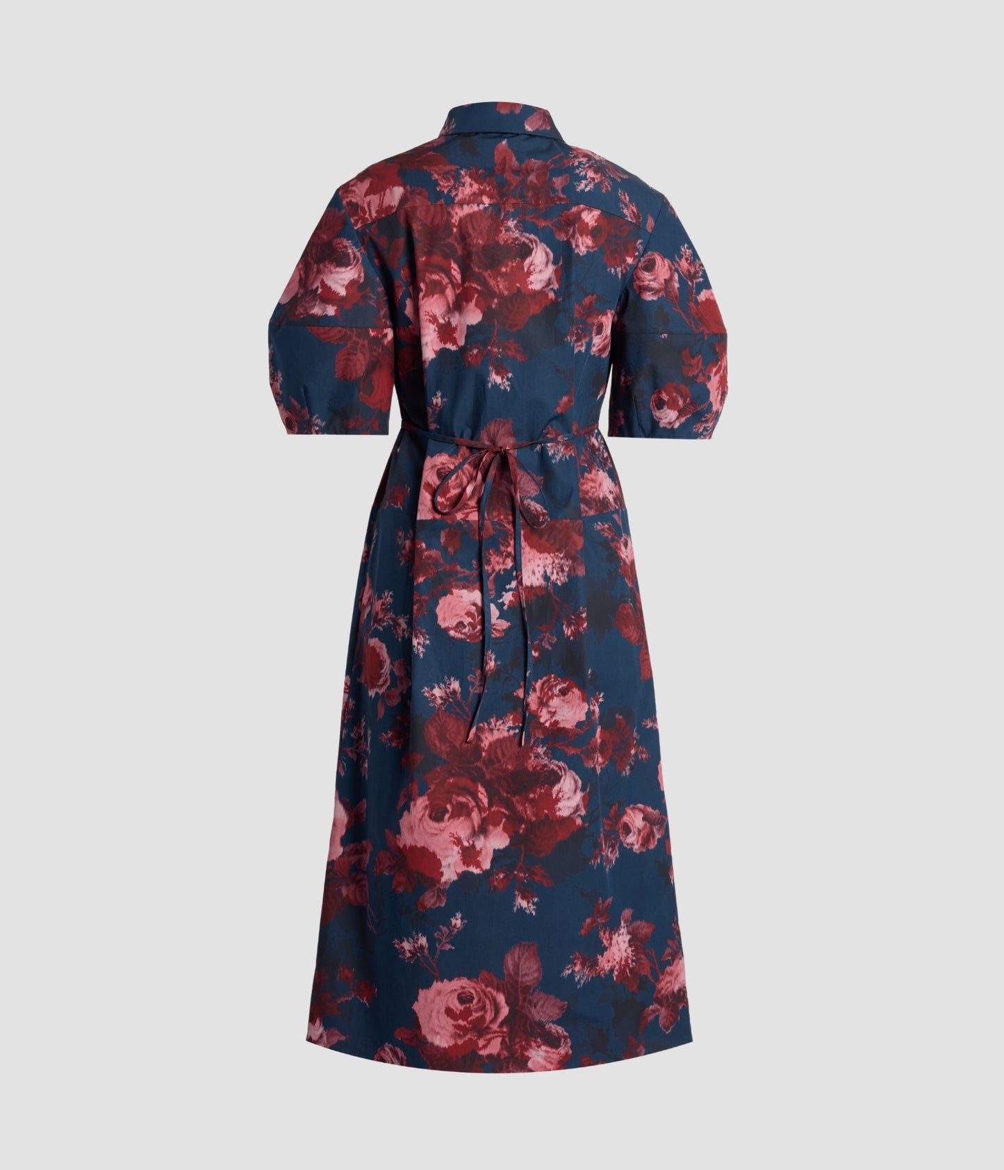 Floral Cotton Short Sleeve Midi Dress