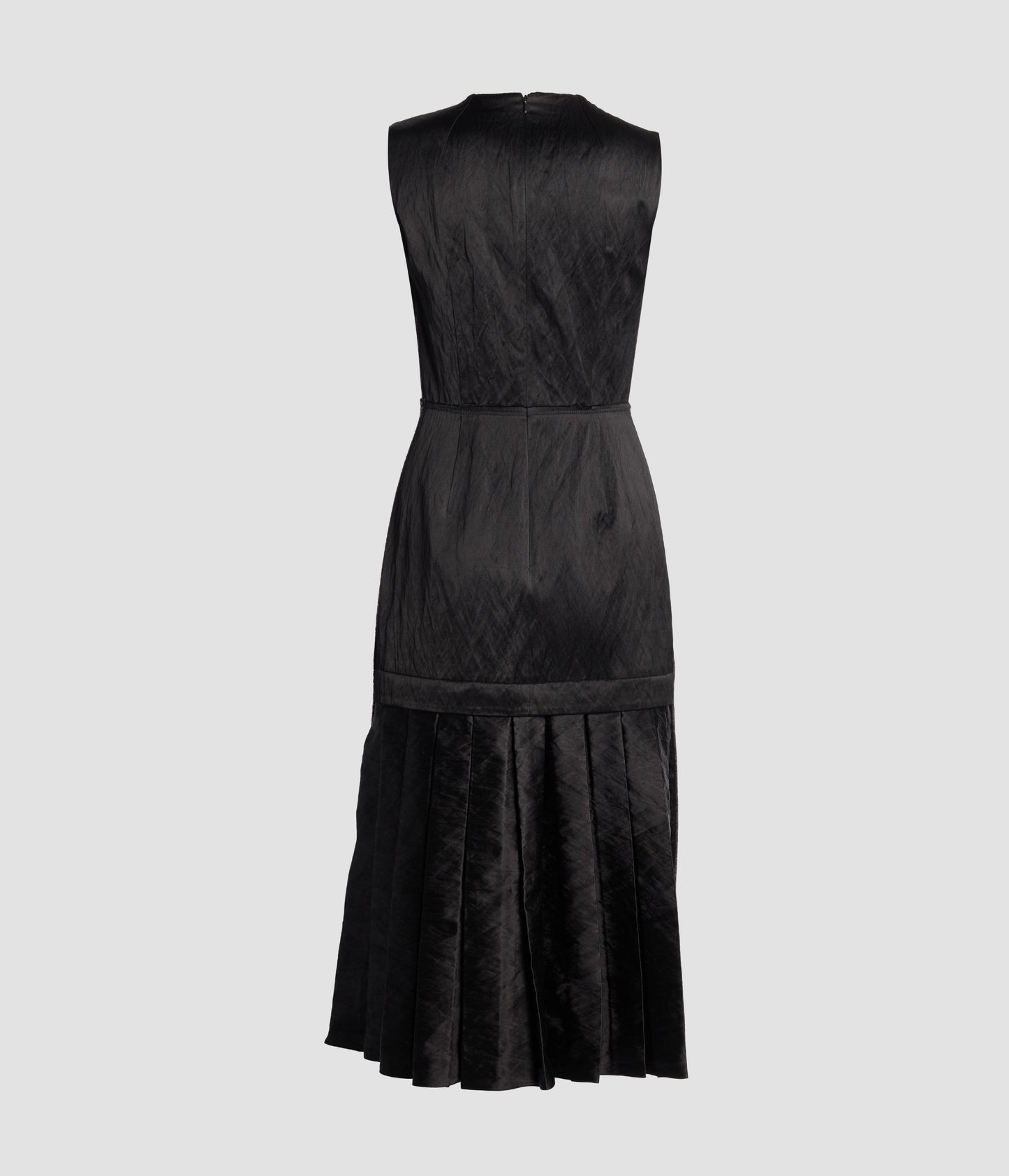 Floral Embroidered Wool Sleeveless Midi Dress