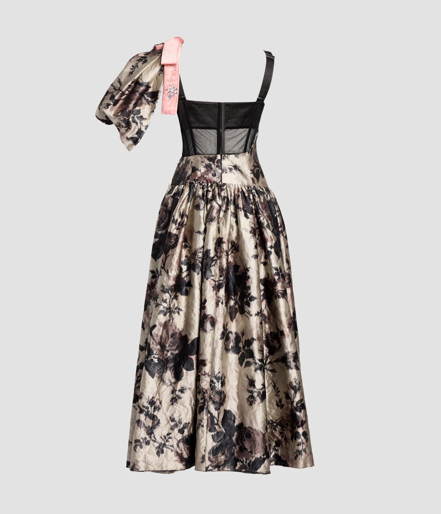 Textured Satin Assymetric Sleeveless Midi Dress