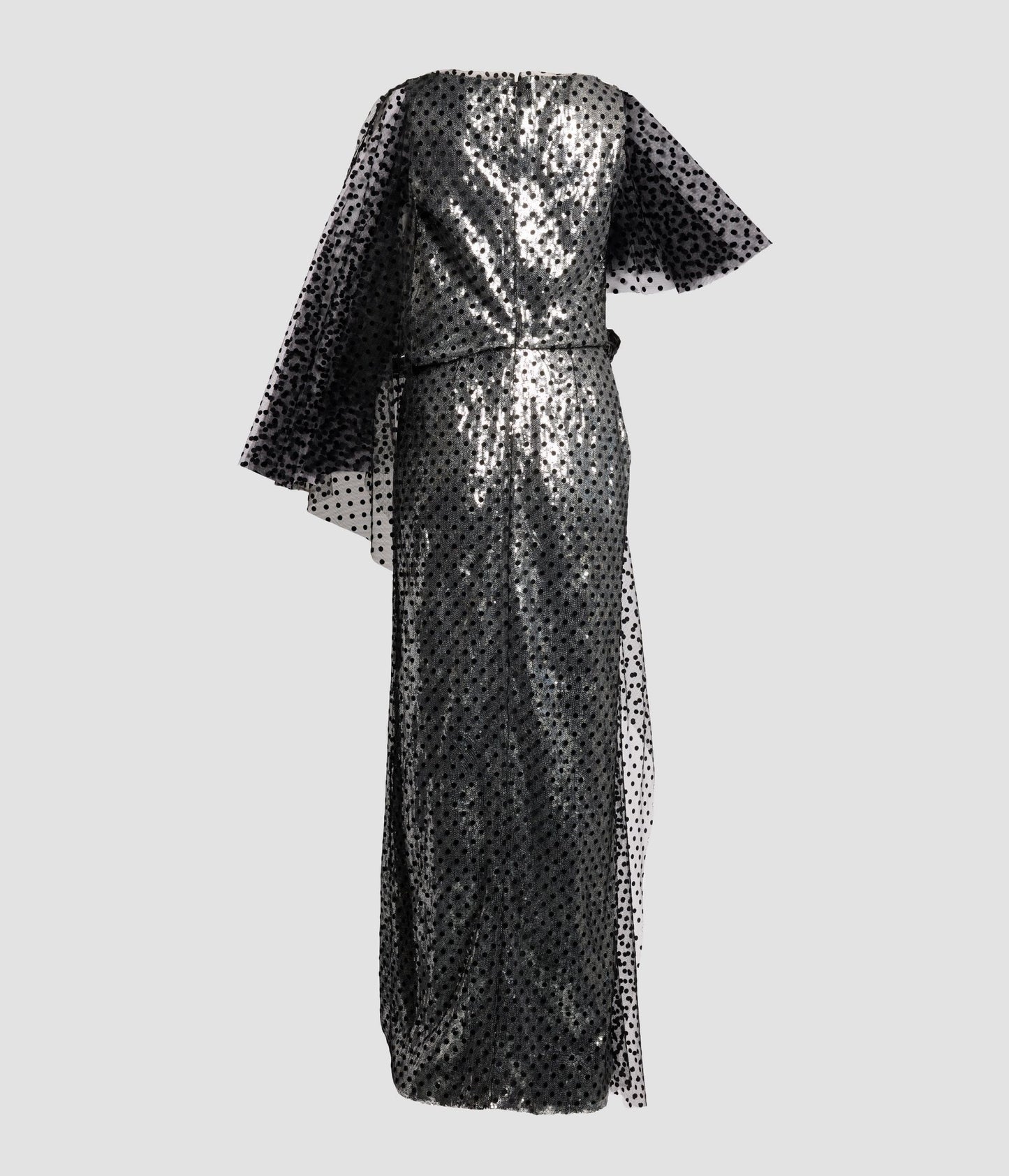 Polka Dot Tulle Draped Gown