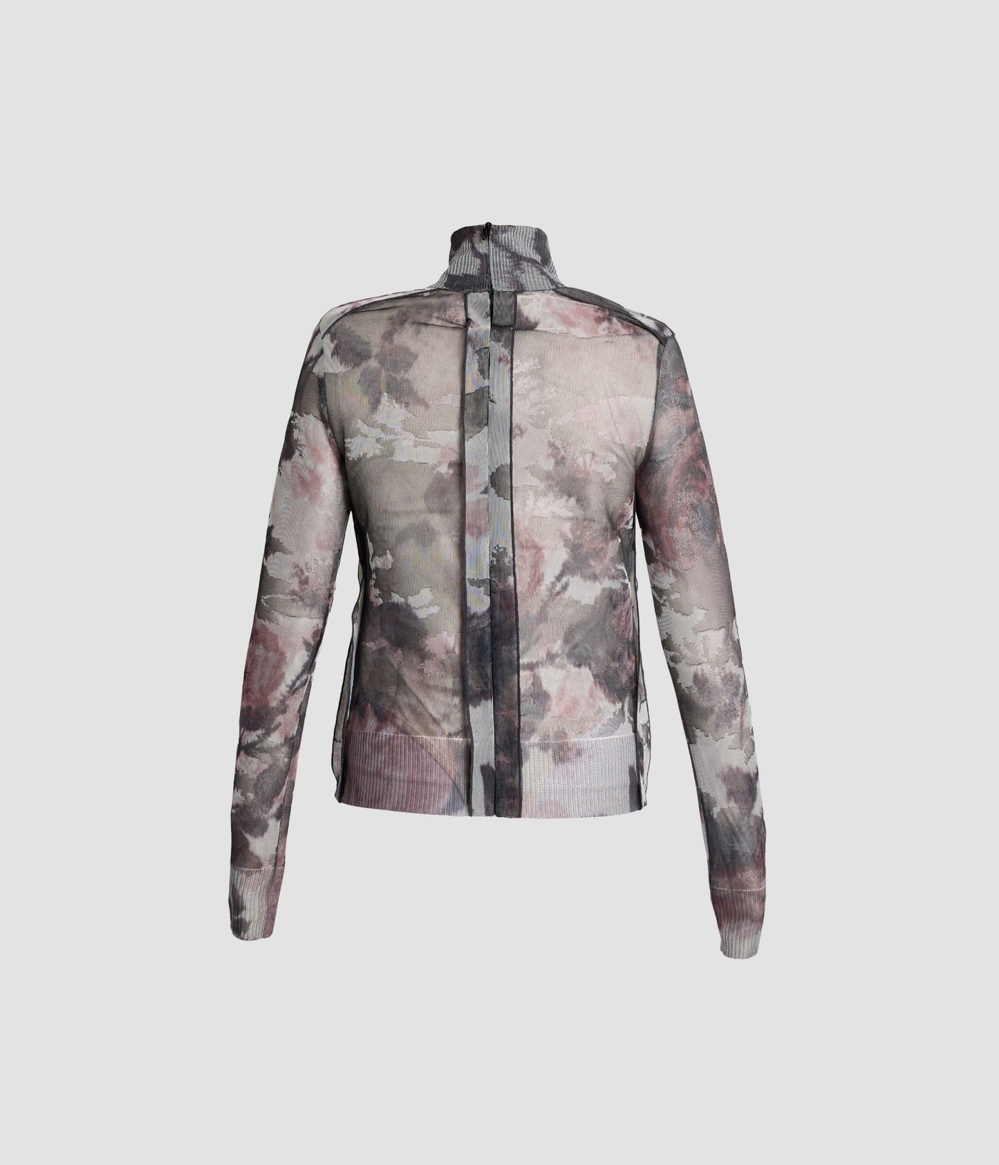 Floral Print Jacquard Turtleneck