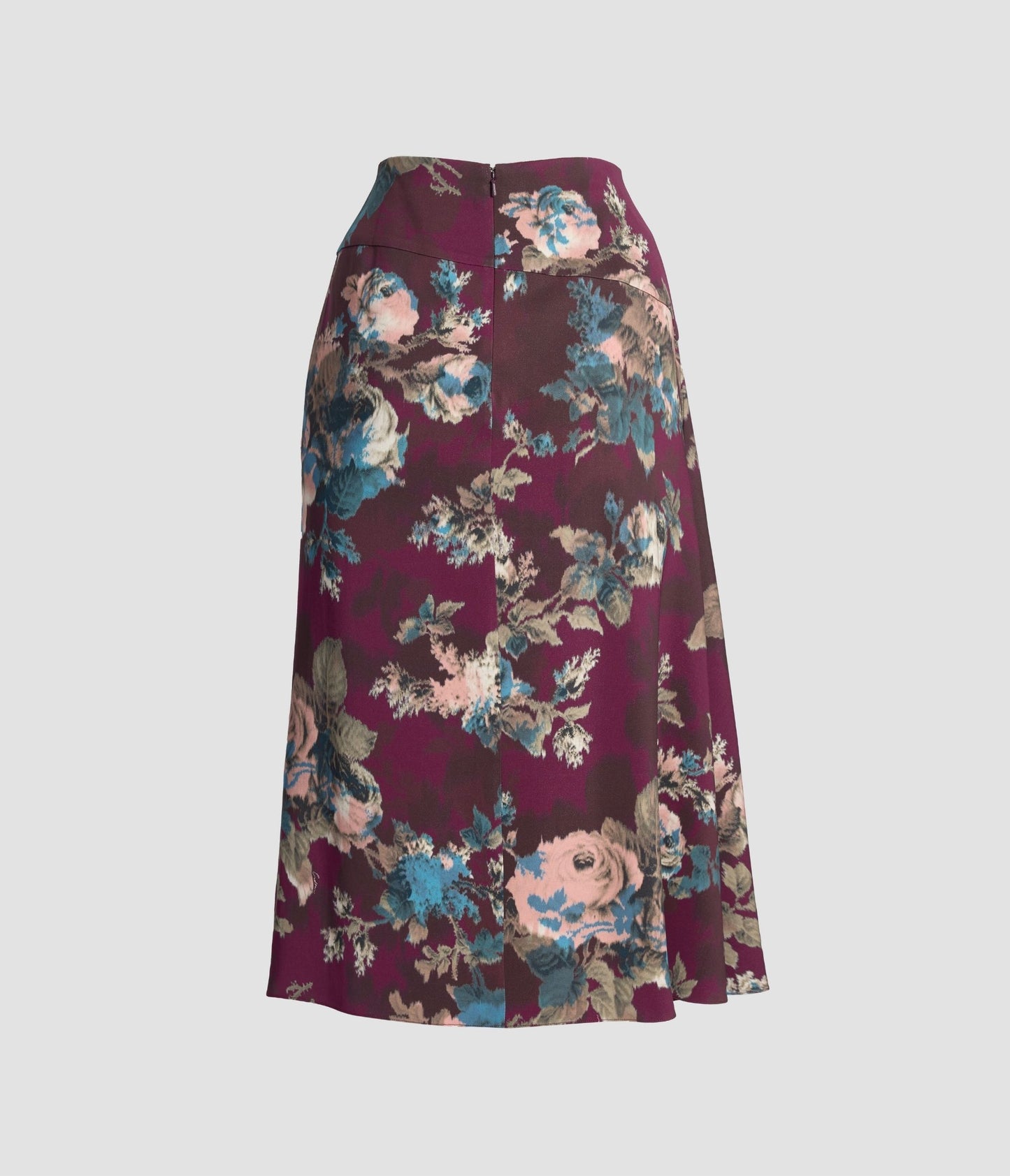 Floral Cady Draped Midi Skirt