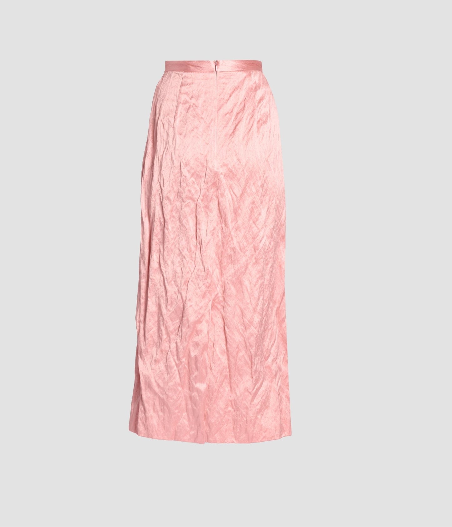 Embroidered Textured Satin Pencil Midi Skirt