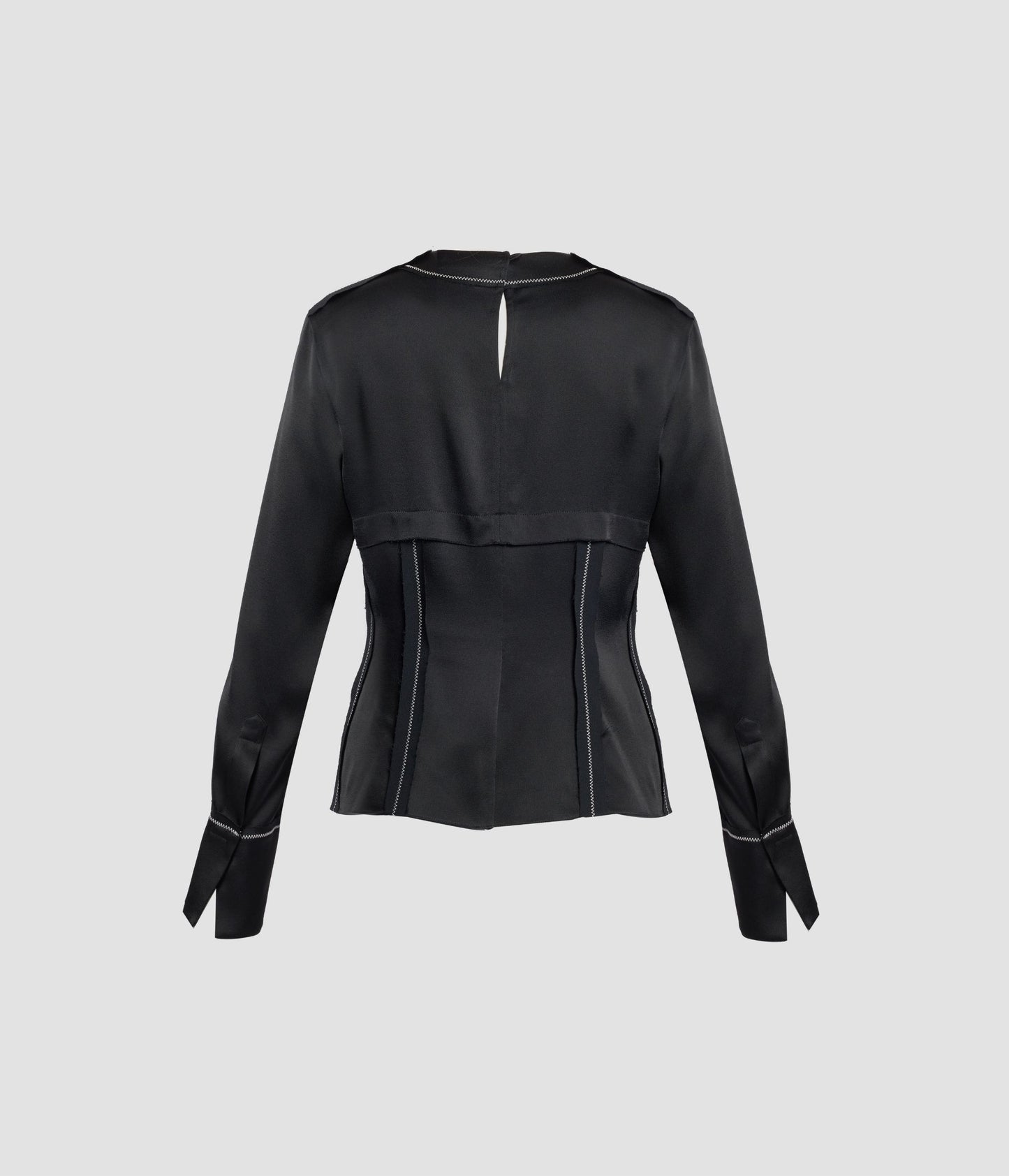 Satin Cady Long Sleeve Shirt