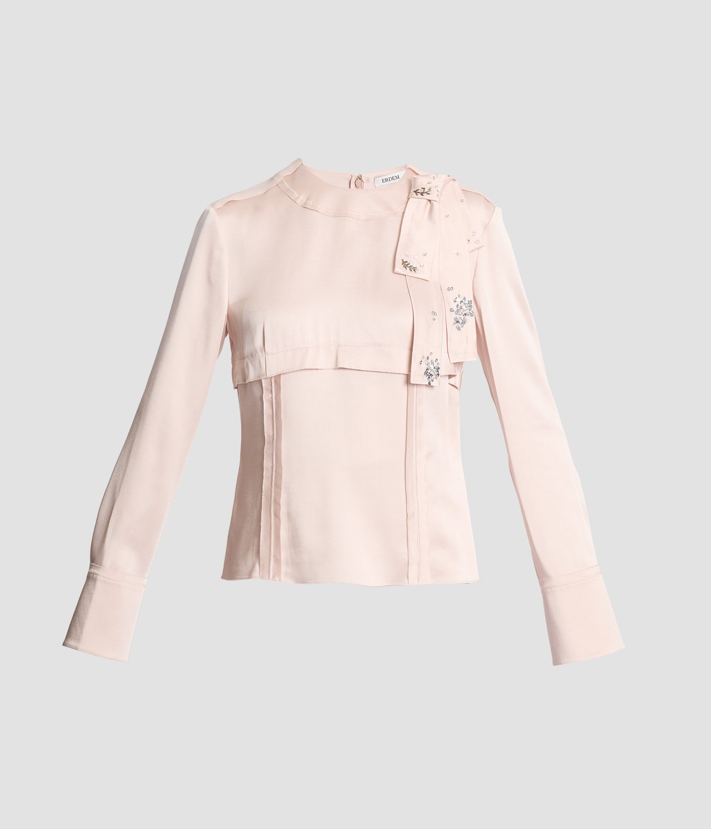 Satin Cady Long Sleeve Shirt