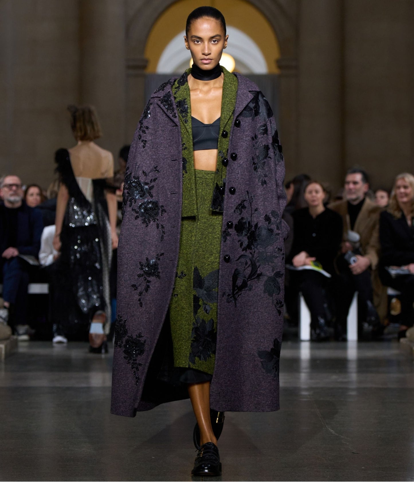 Embroidered Wool Cropped Jacket