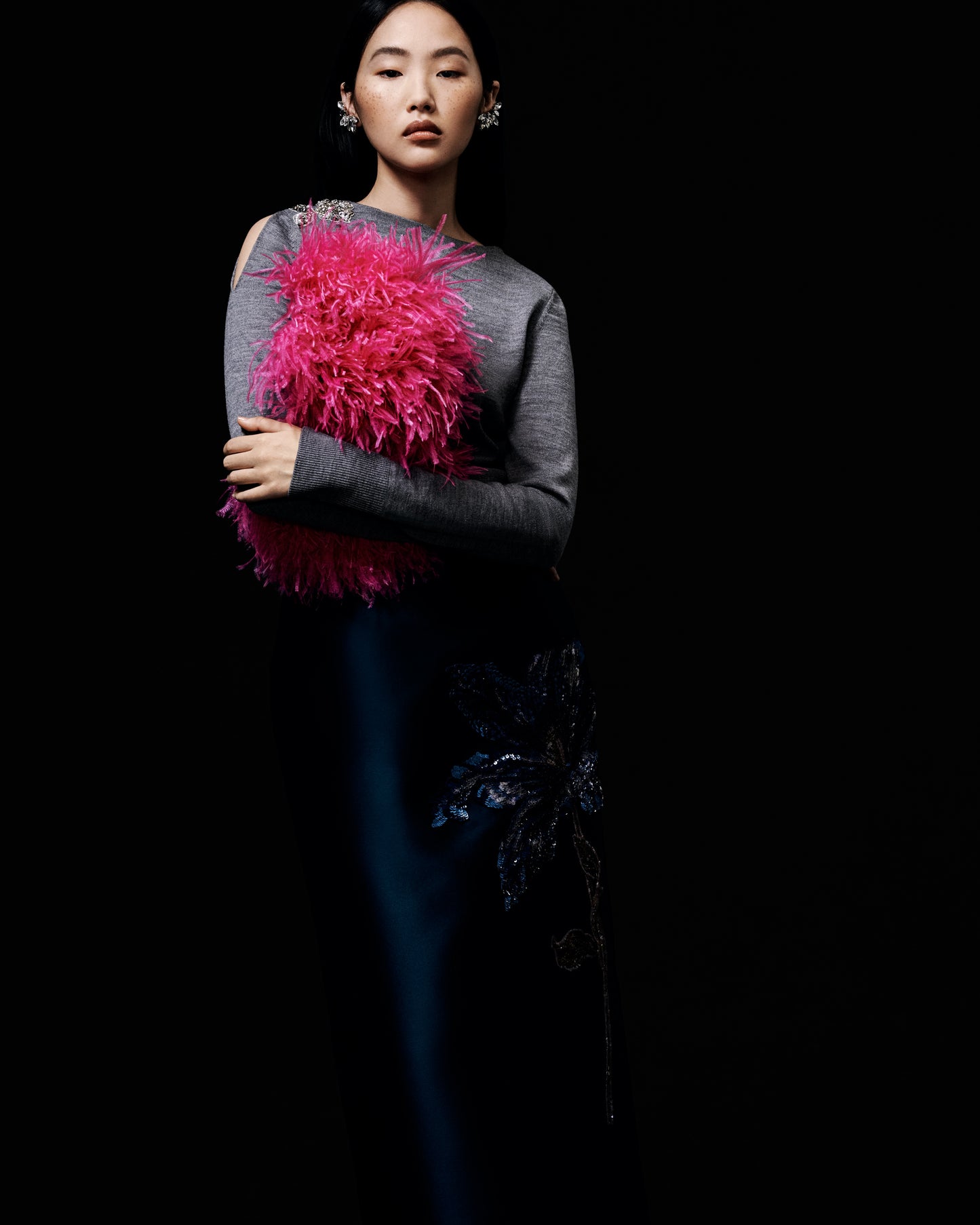Drape Detail Knit Jumper
