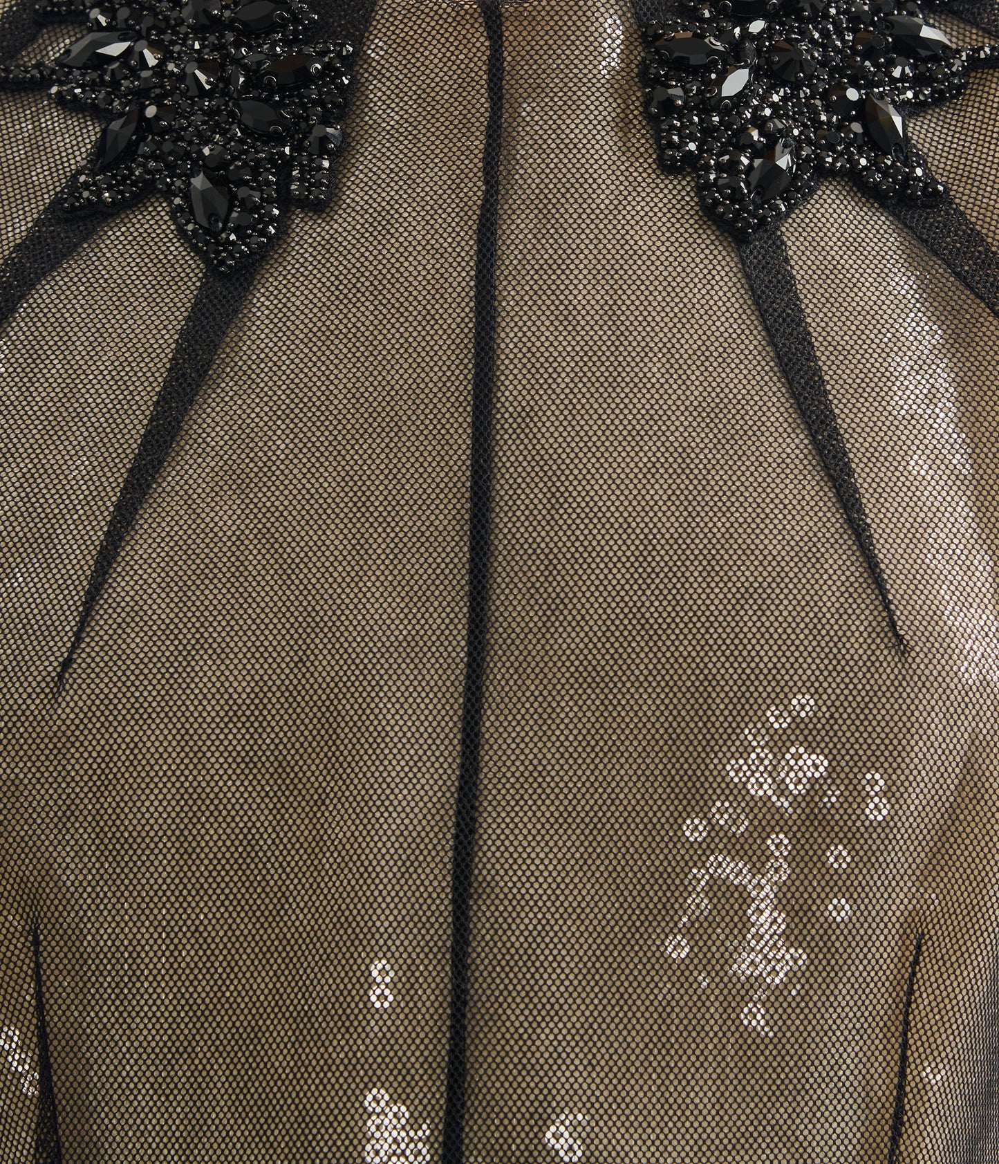Embellished Organza Sequin Midi Dress