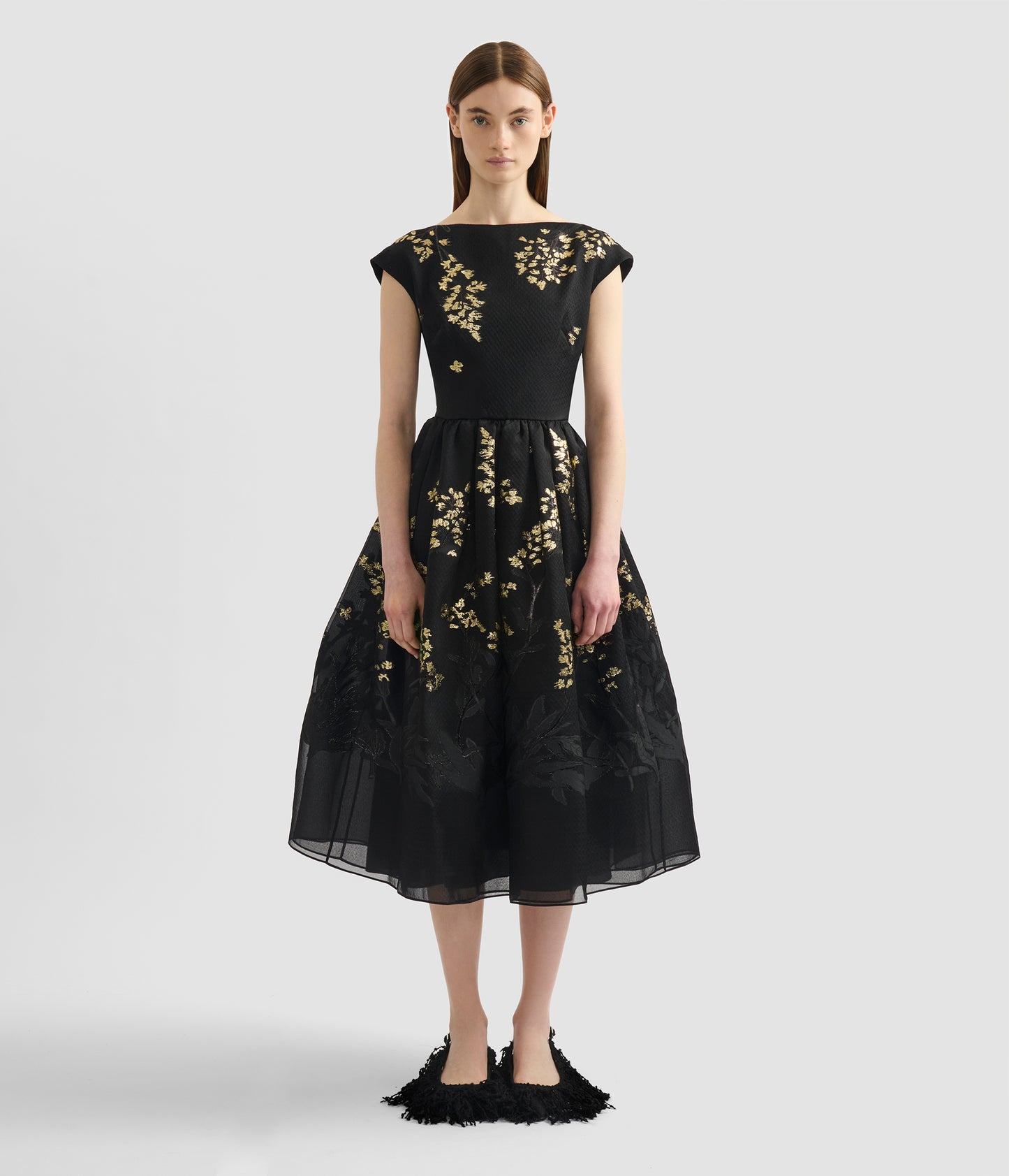 Organza Fil Coupé Midi Dress