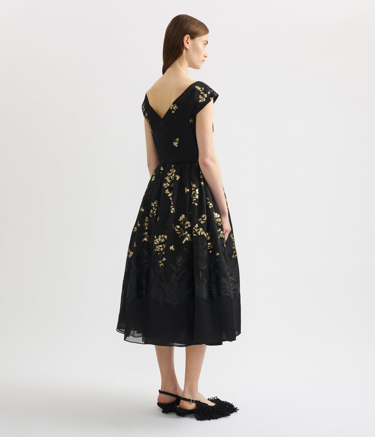 Organza Fil Coupé Midi Dress