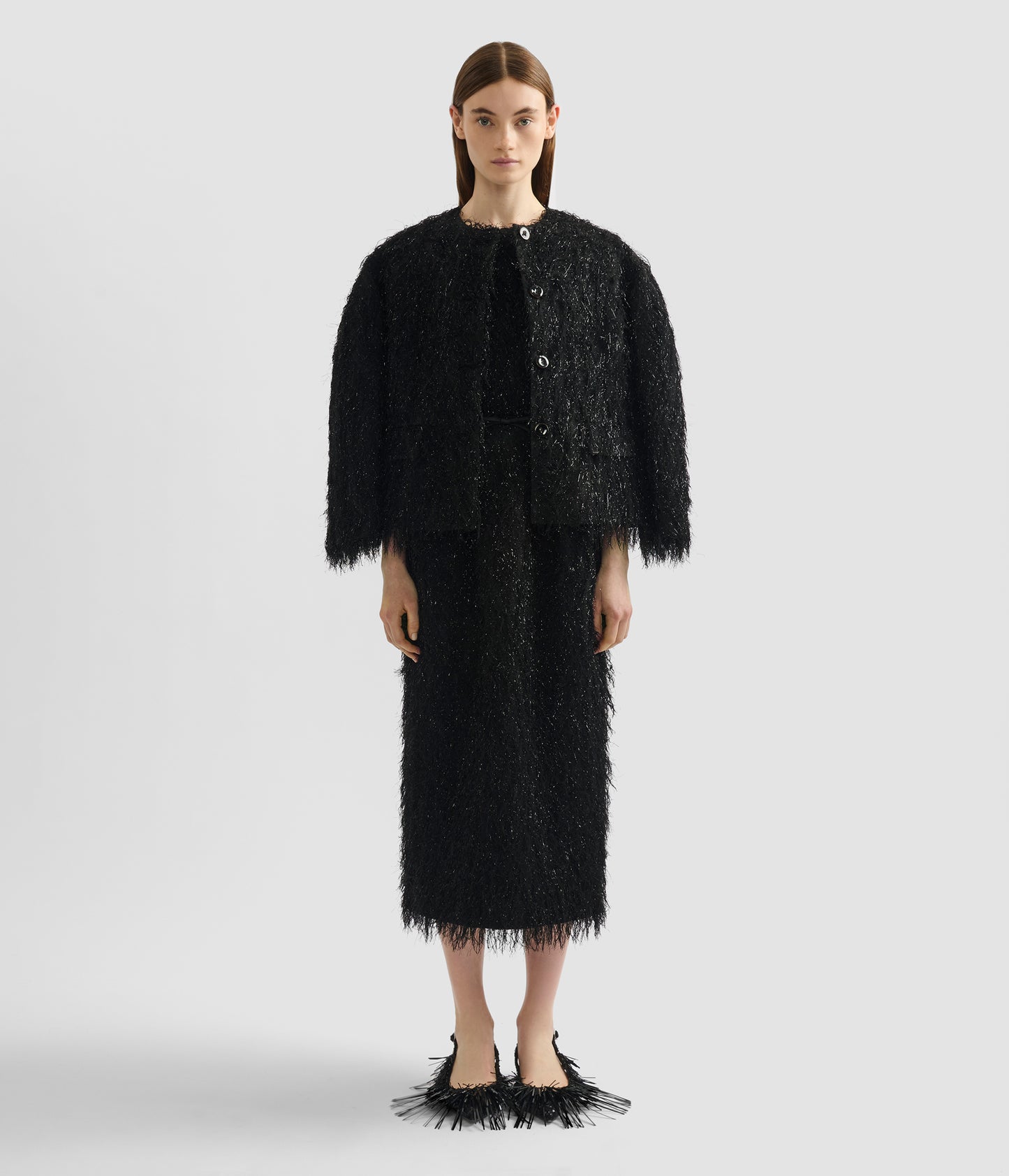 Lurex Fil Coupé Cropped Jacket