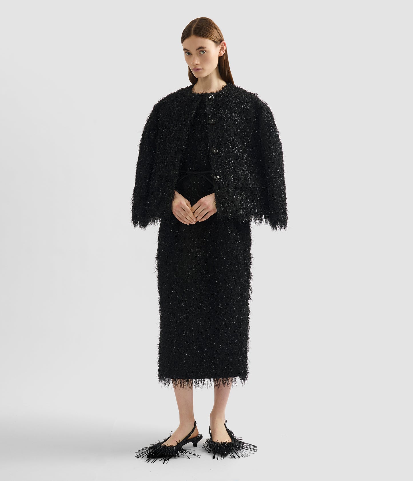 Lurex Fil Coupé Cropped Jacket