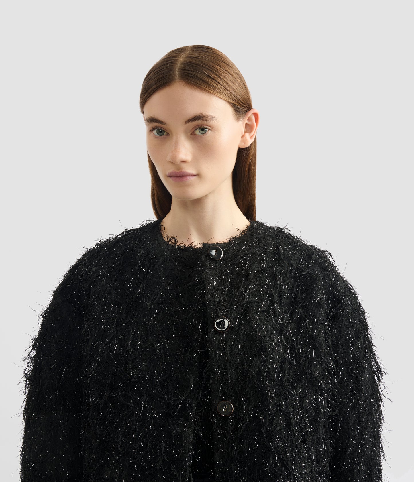 Lurex Fil Coupé Cropped Jacket