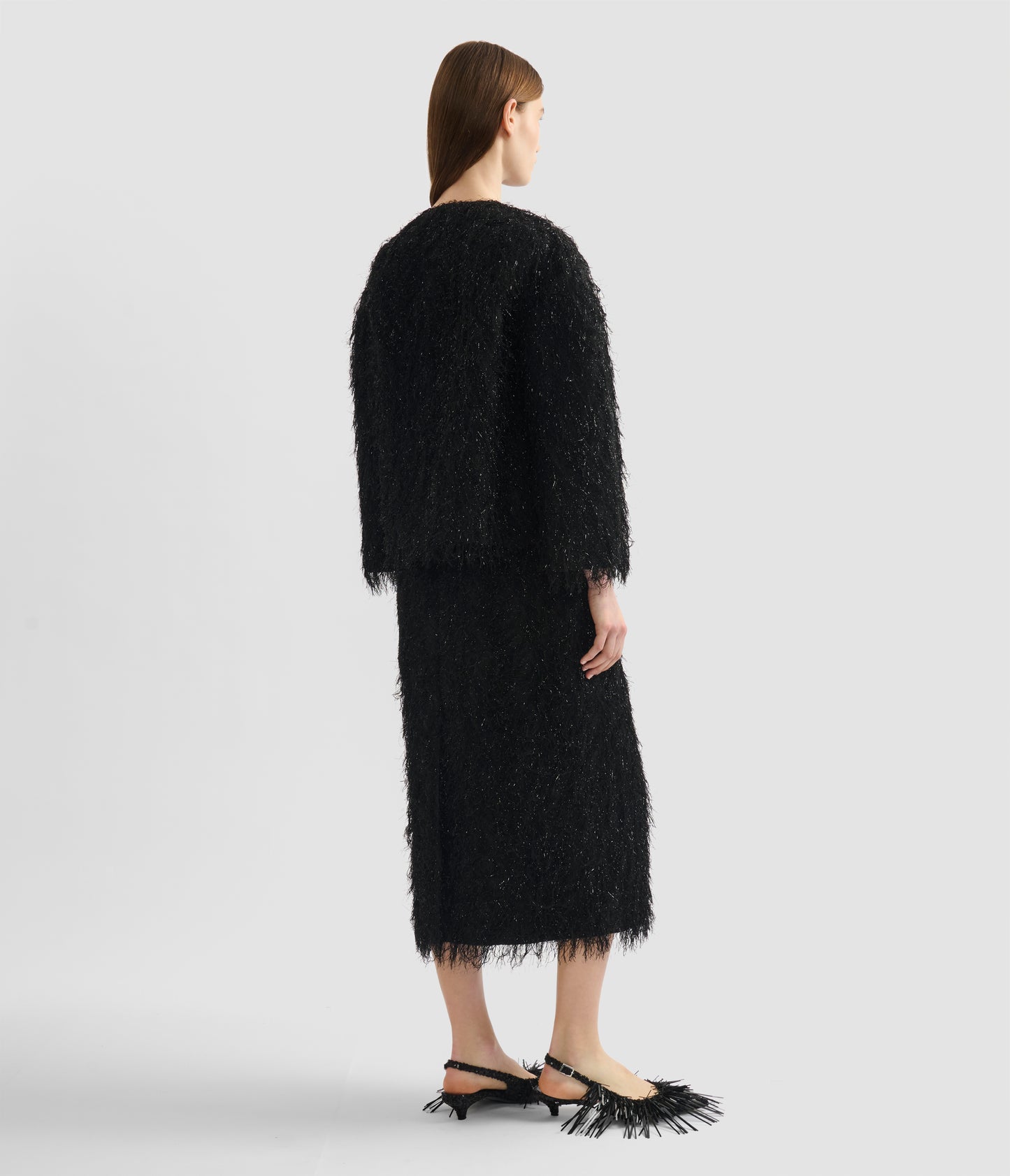 Lurex Fil Coupé Cropped Jacket