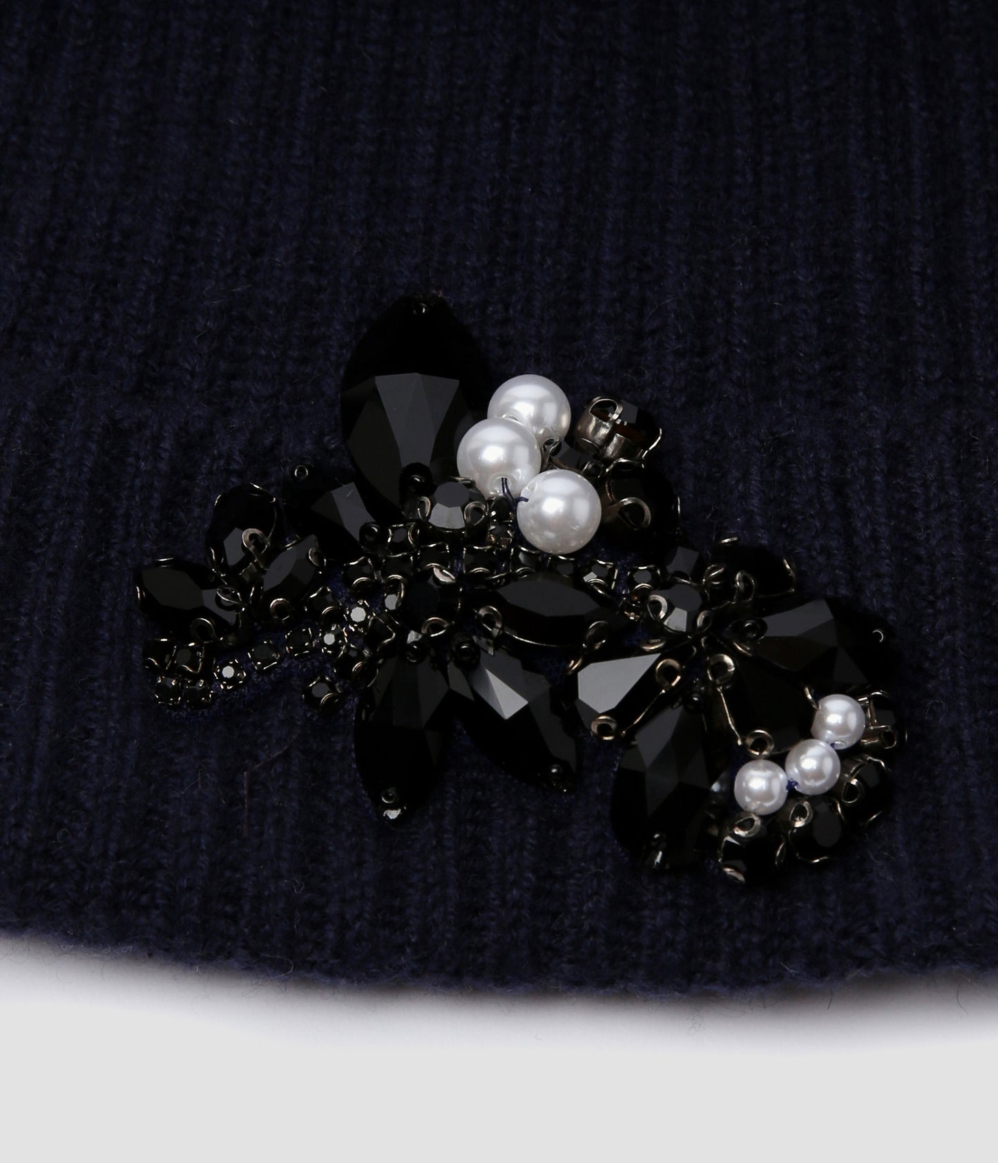 Navy Cashmere Knitted Beanie