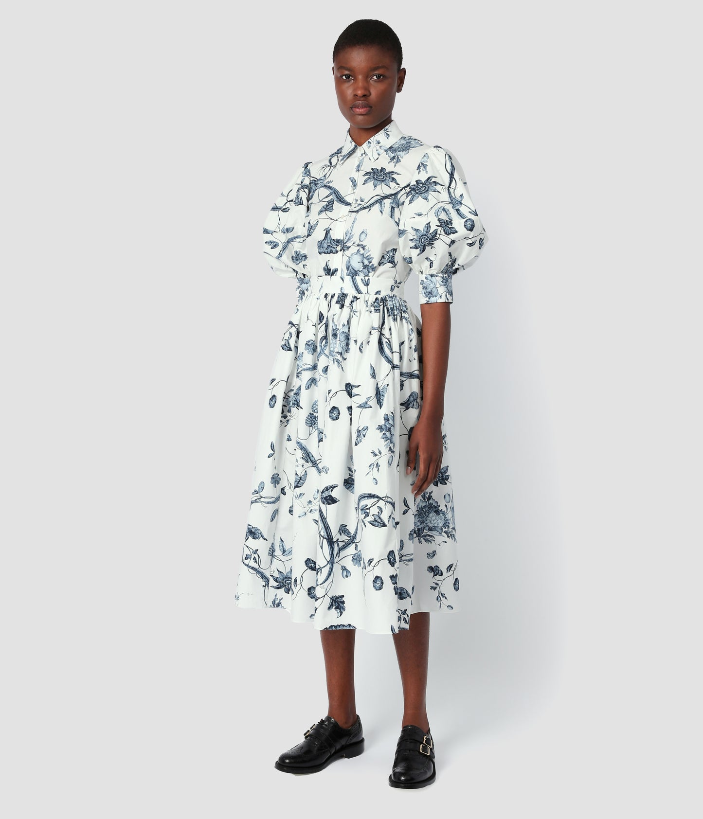 3/4 Puff Sleeve Collar Shirt