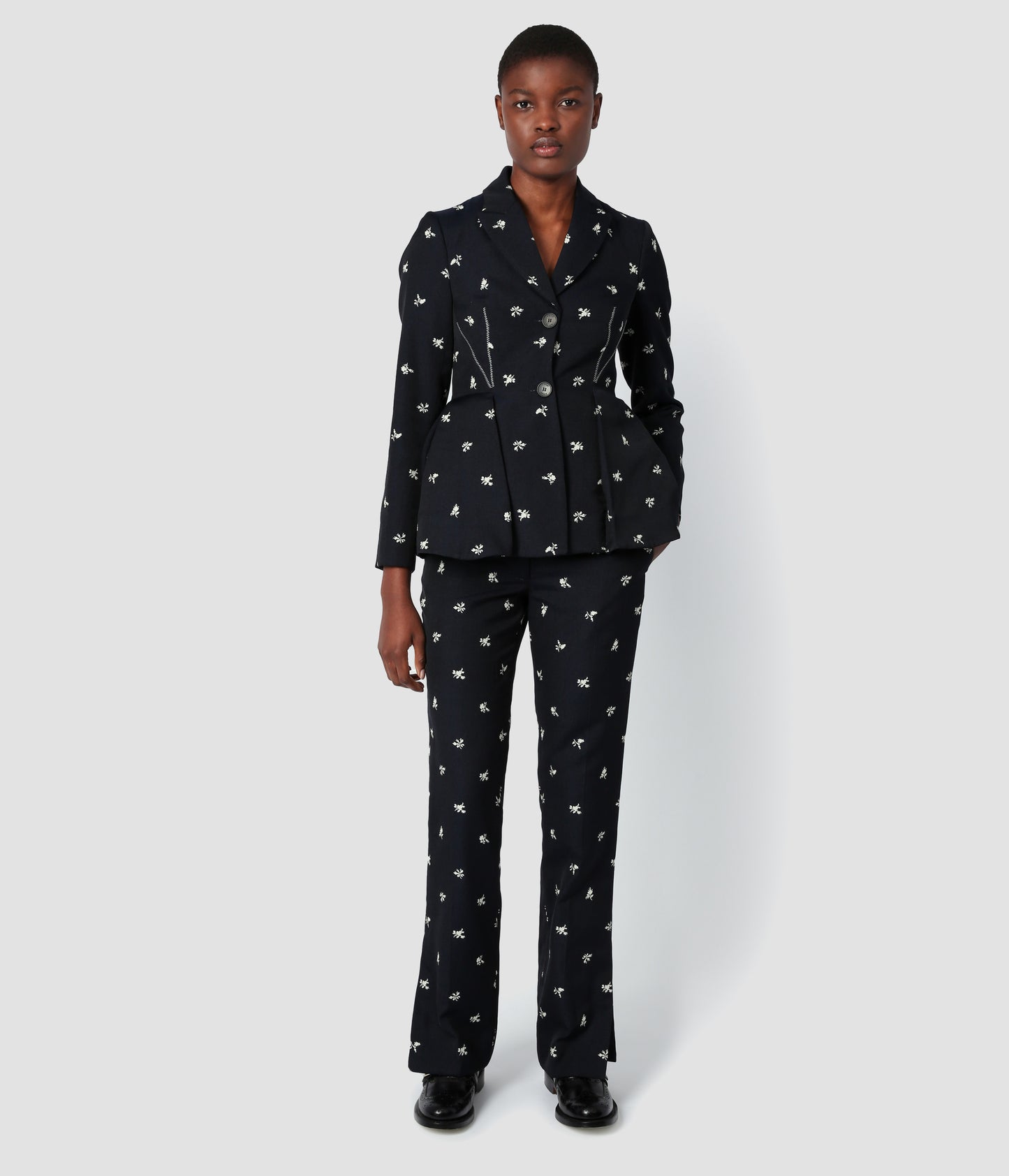 Straight Jacquard Full Length Trouser