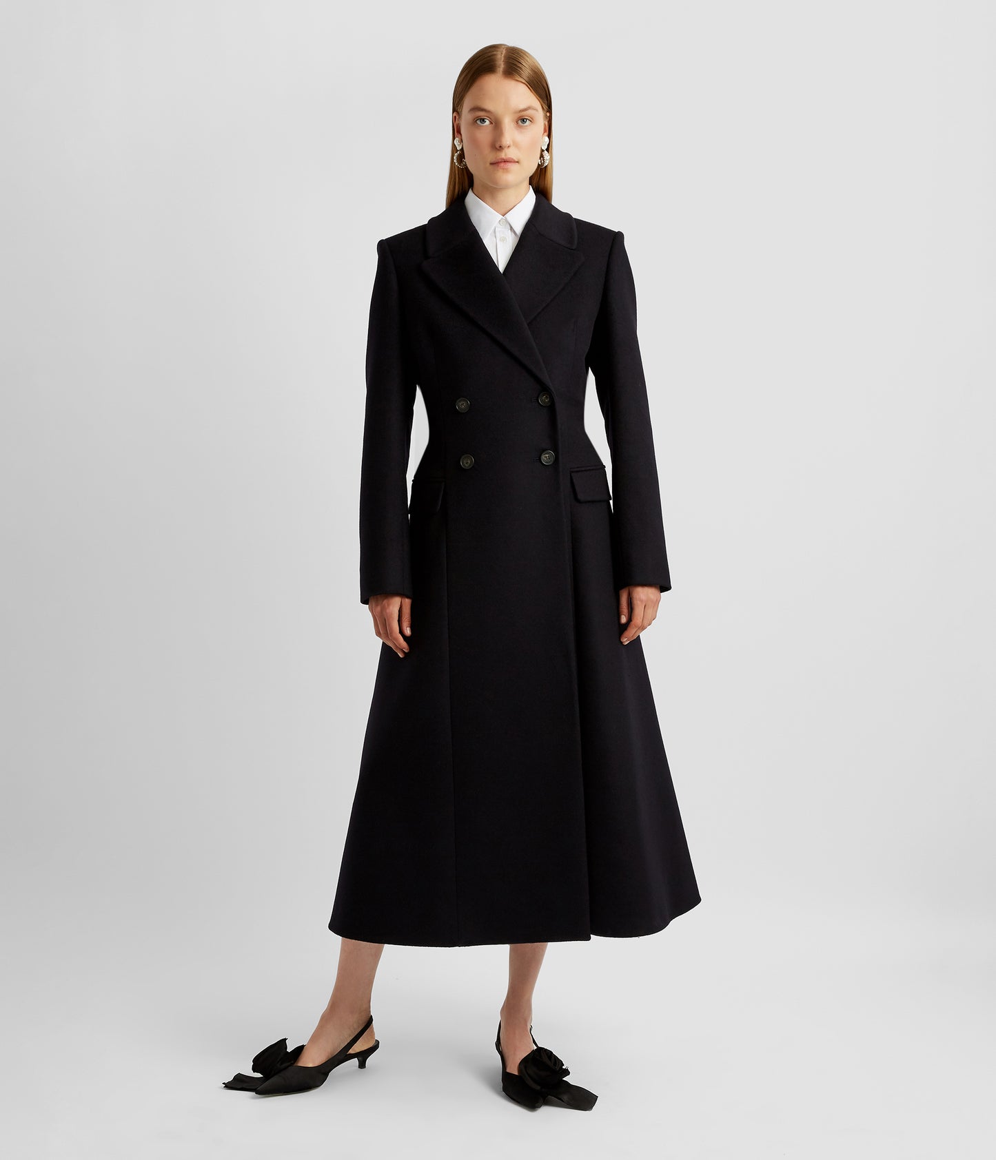 Fit And Flare Double Breasted Coat