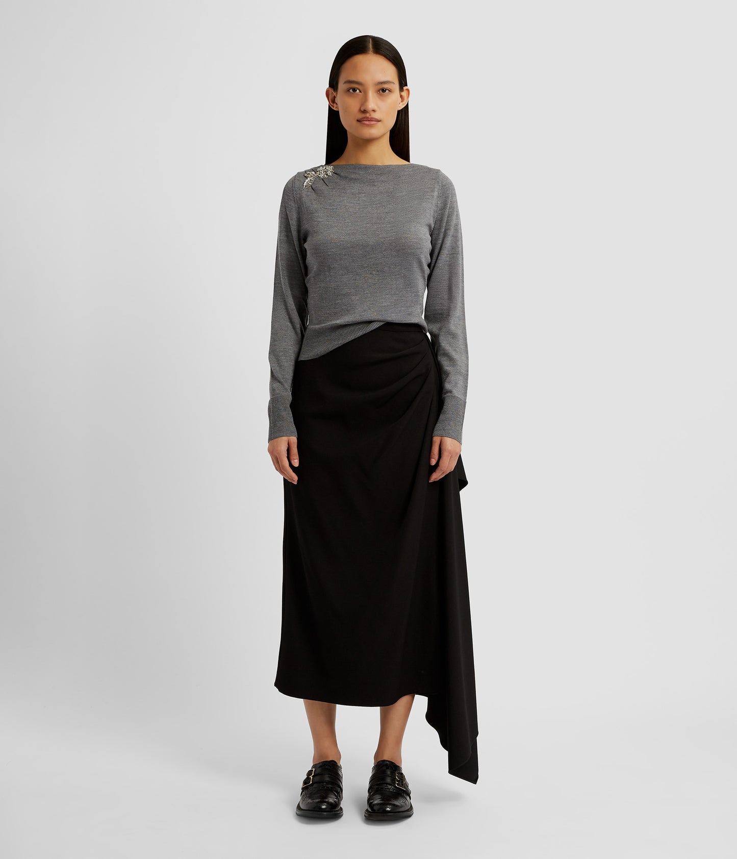 Drape Detail Knit Jumper