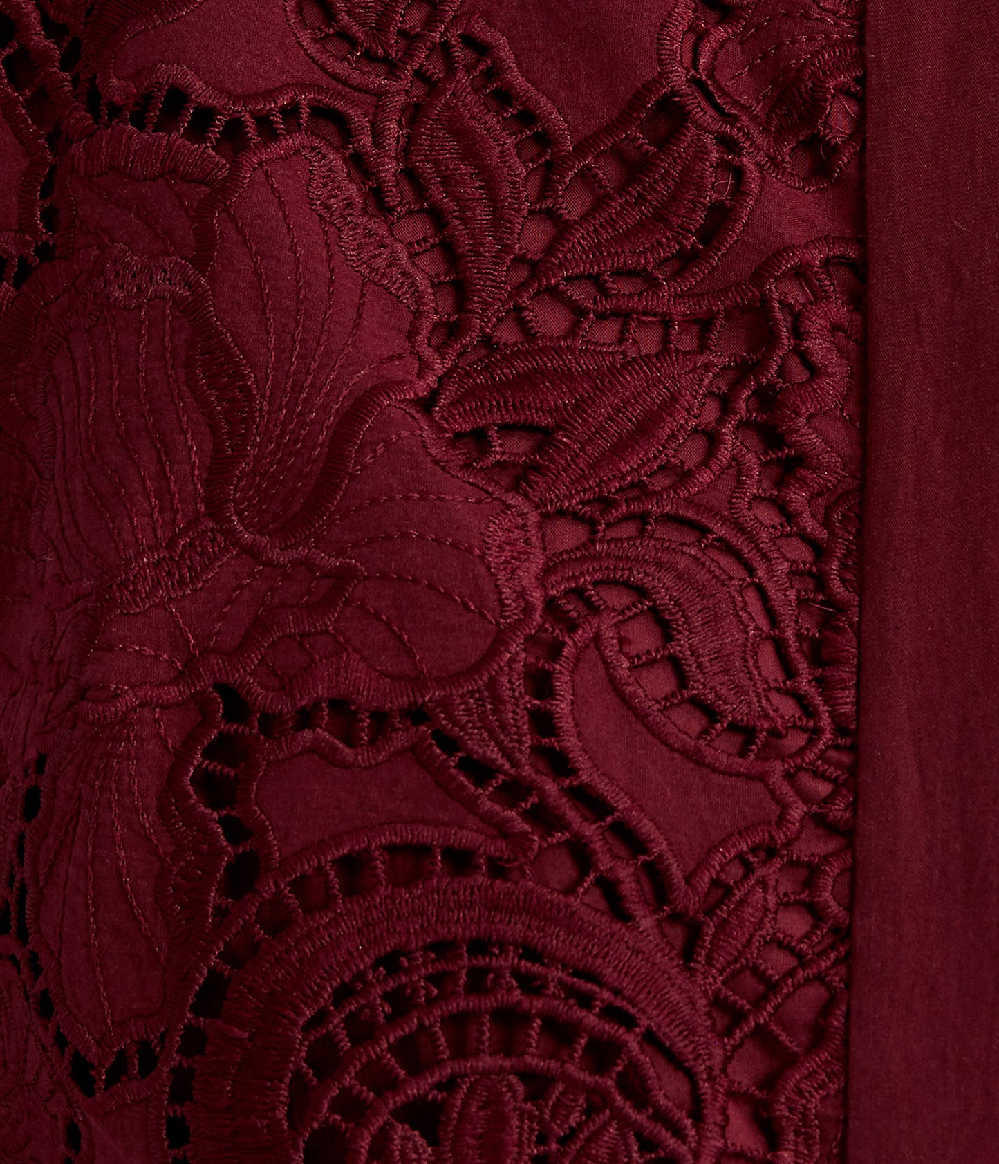 Floral Cutwork Flared Midi Dress