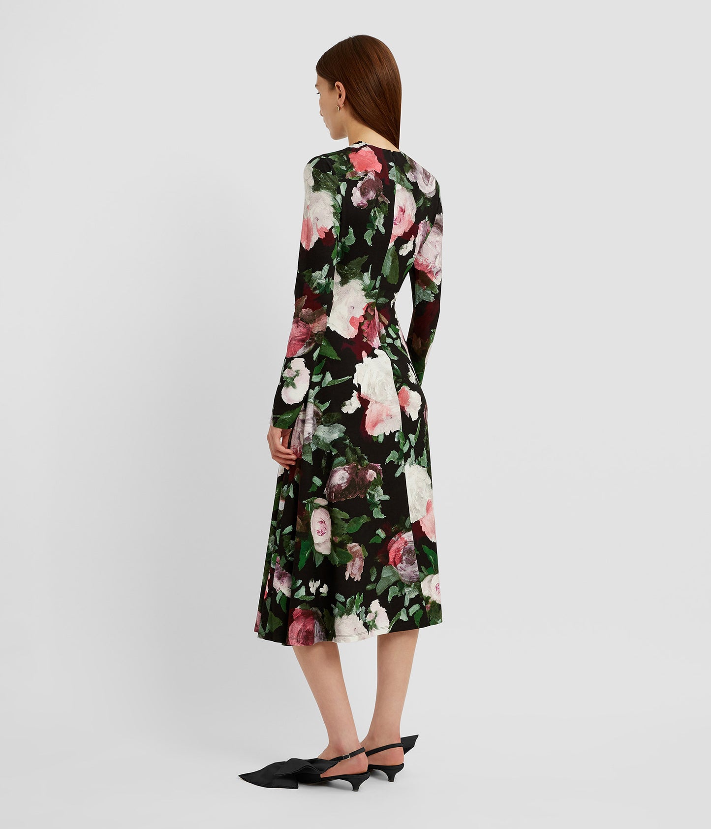 Long Sleeve Draped Midi Dress