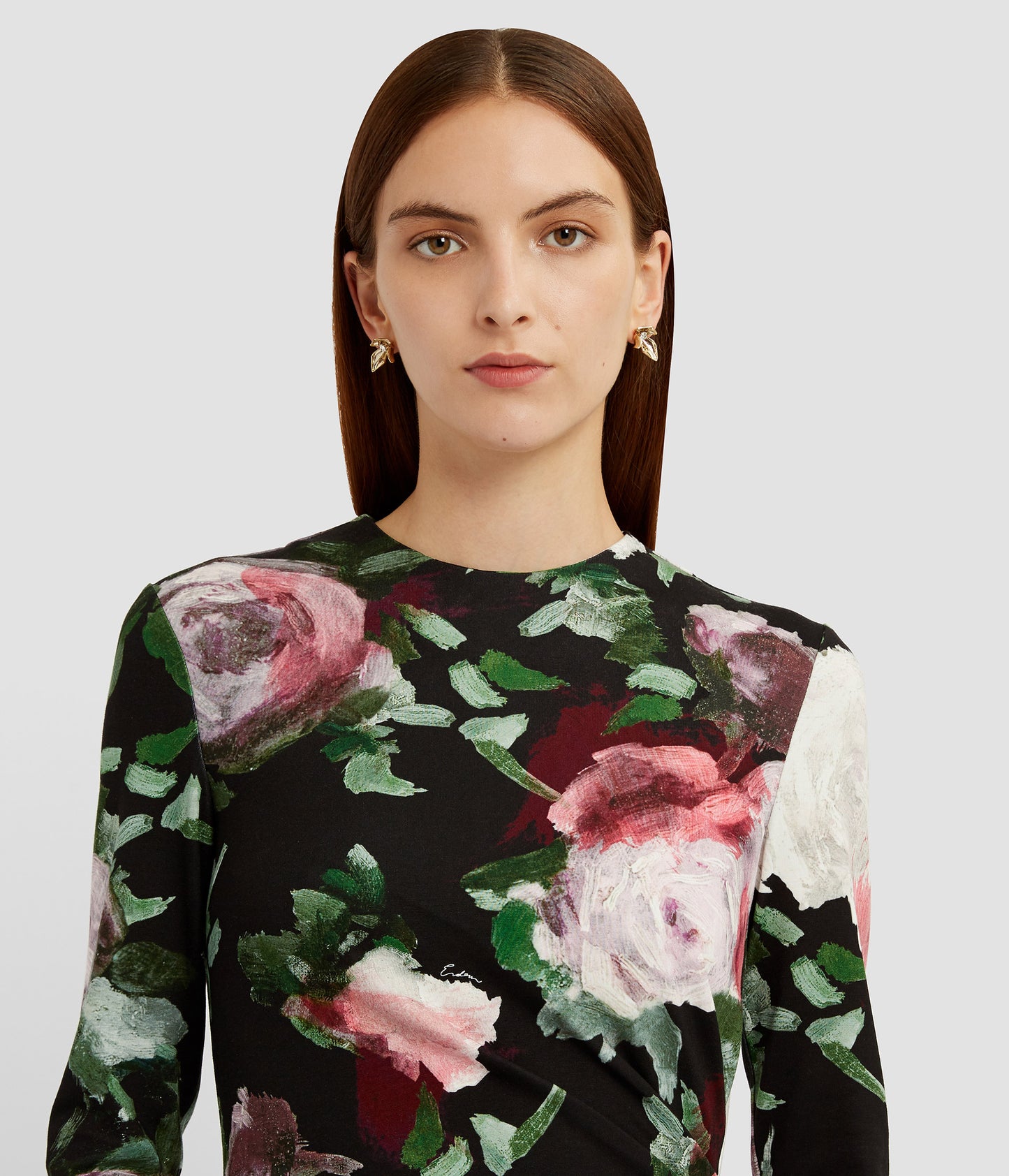 Floral Print Gathered Midi Dress
