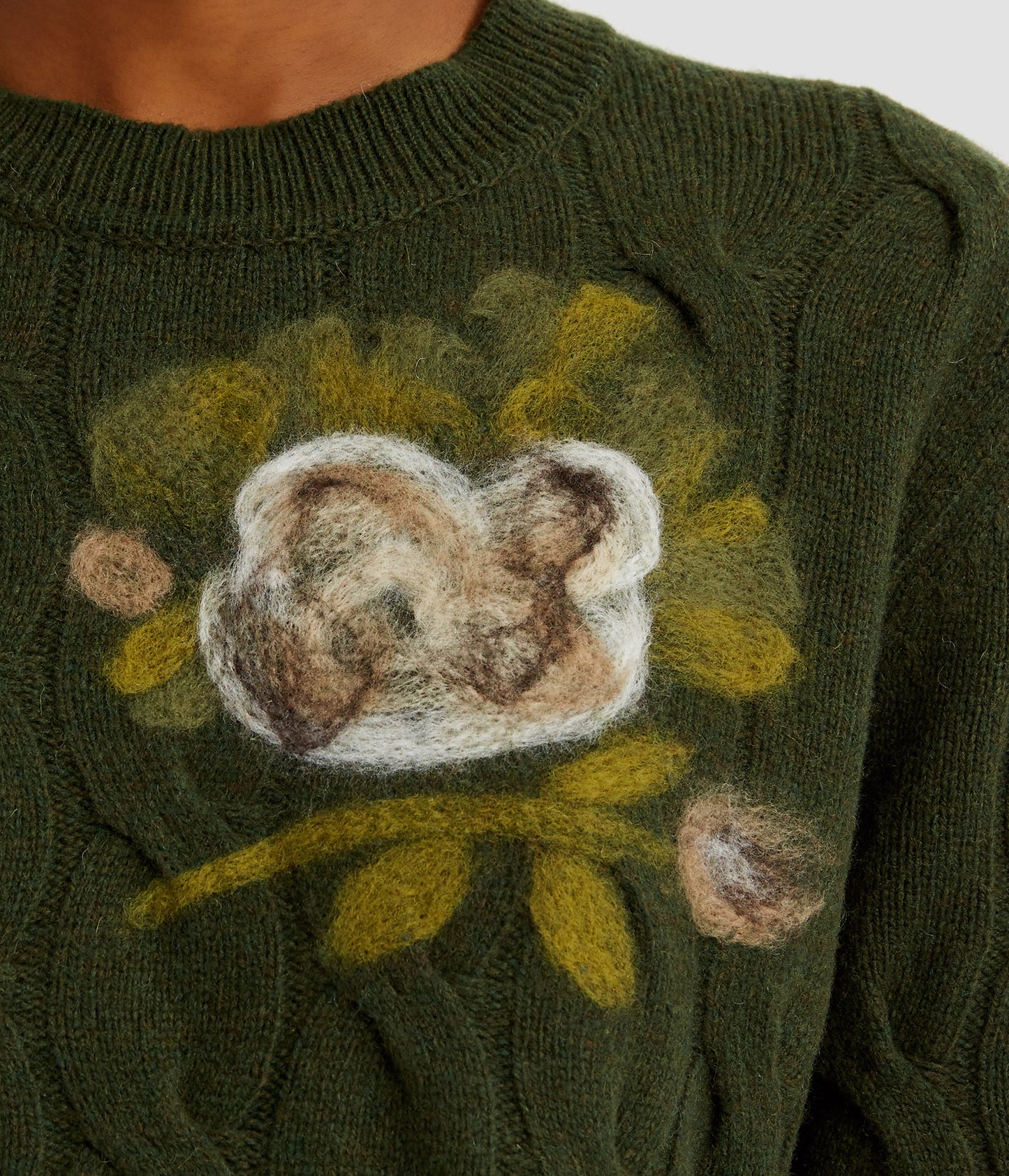 Floral Detail Cable Knit Jumper