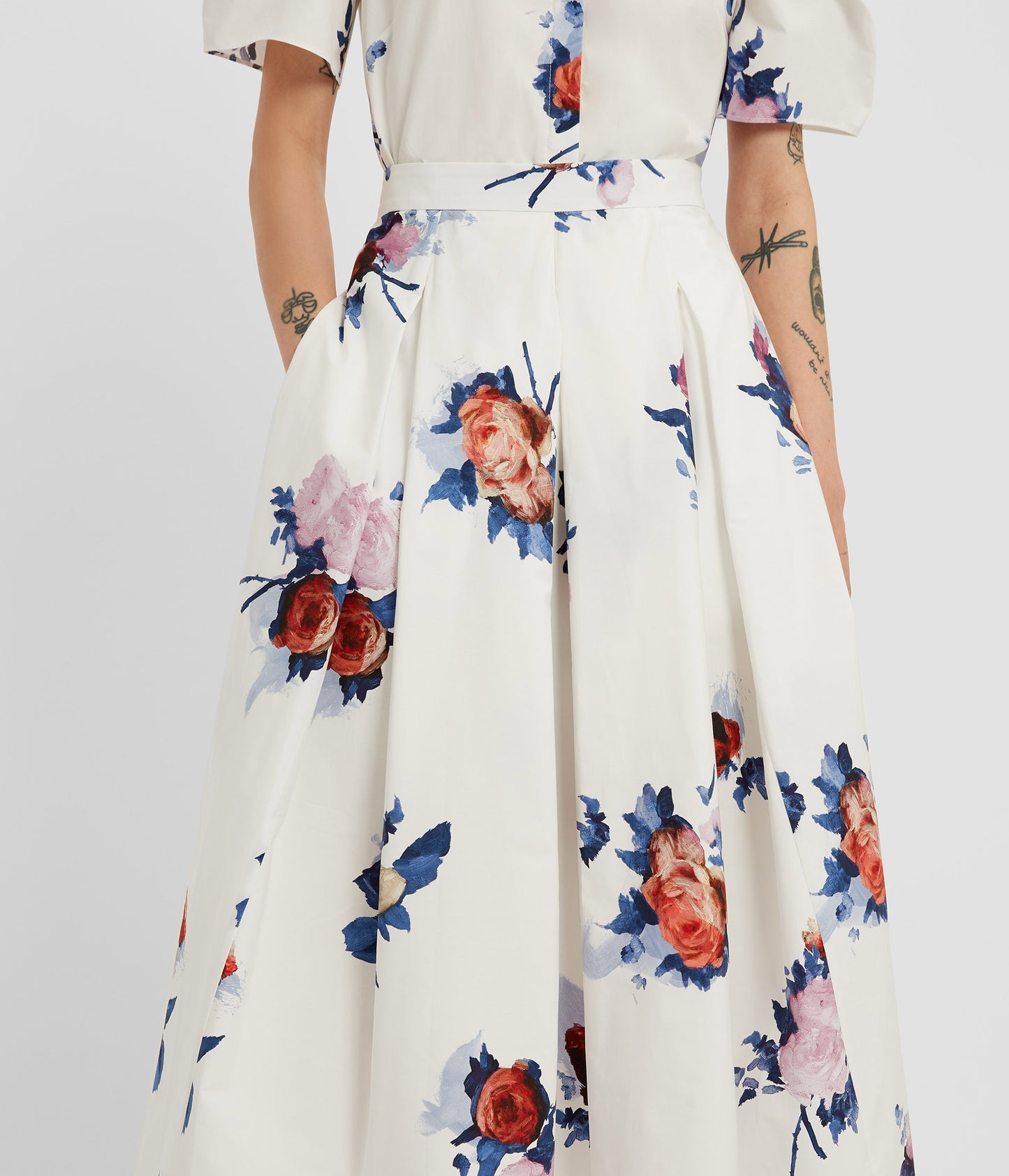 Floral Print Full Midi Skirt