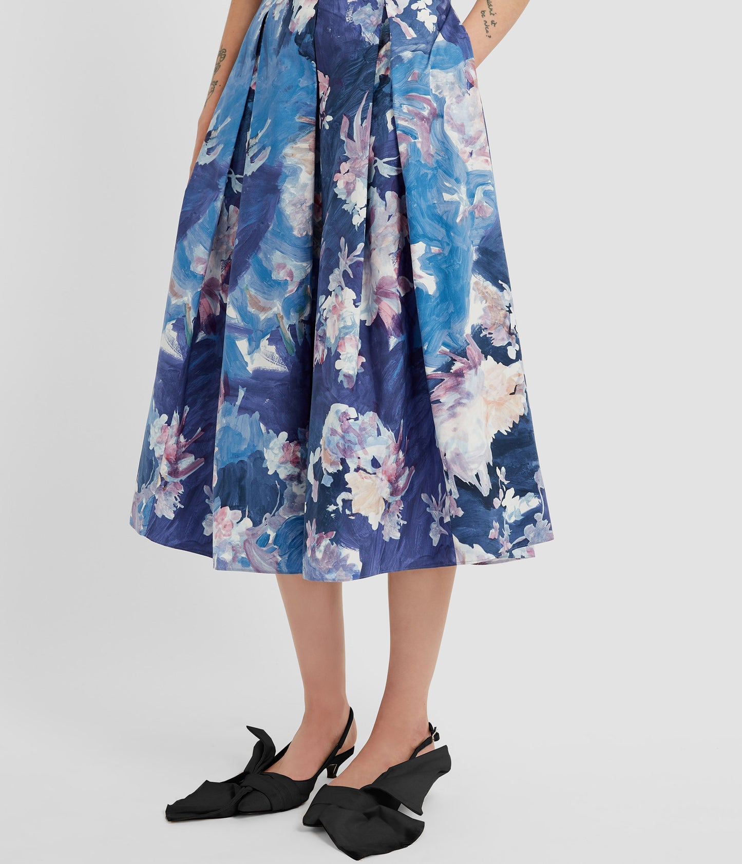 Floral Print Full Midi Skirt