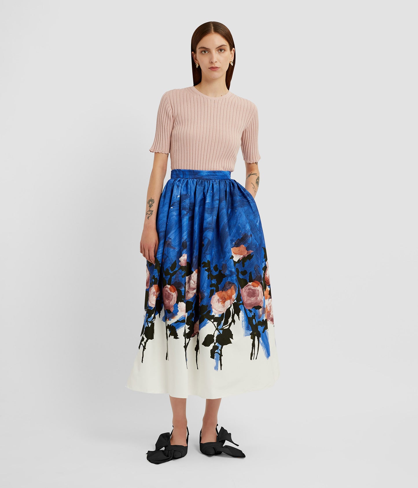 Gathered Midi Skirt