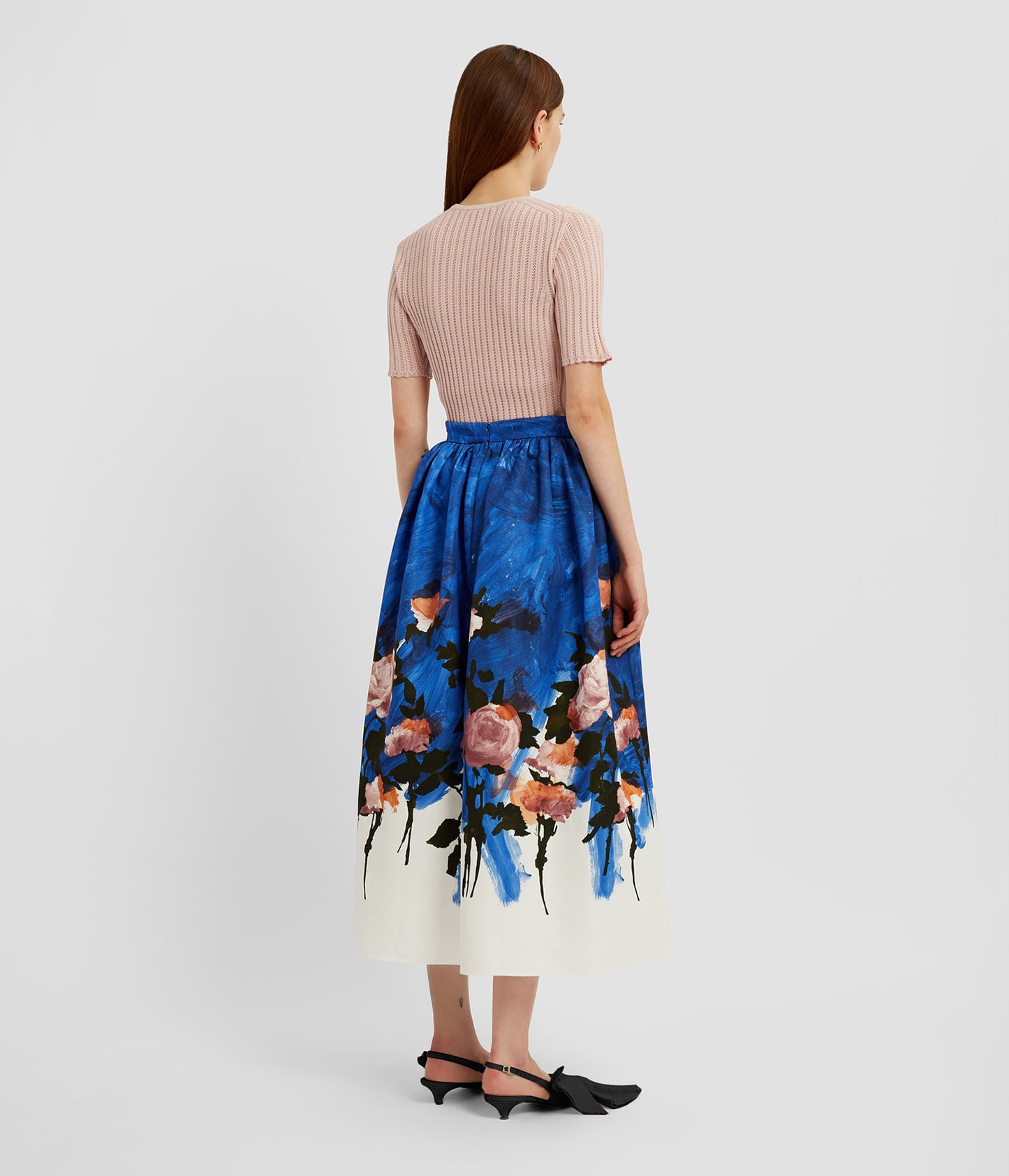 Gathered Midi Skirt