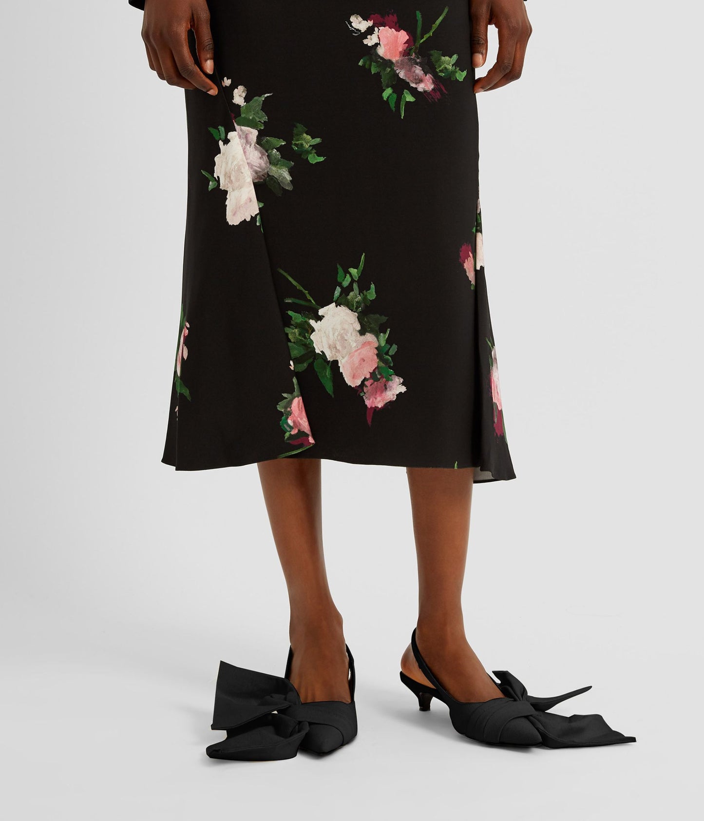 Floral Print A Line Midi Skirt