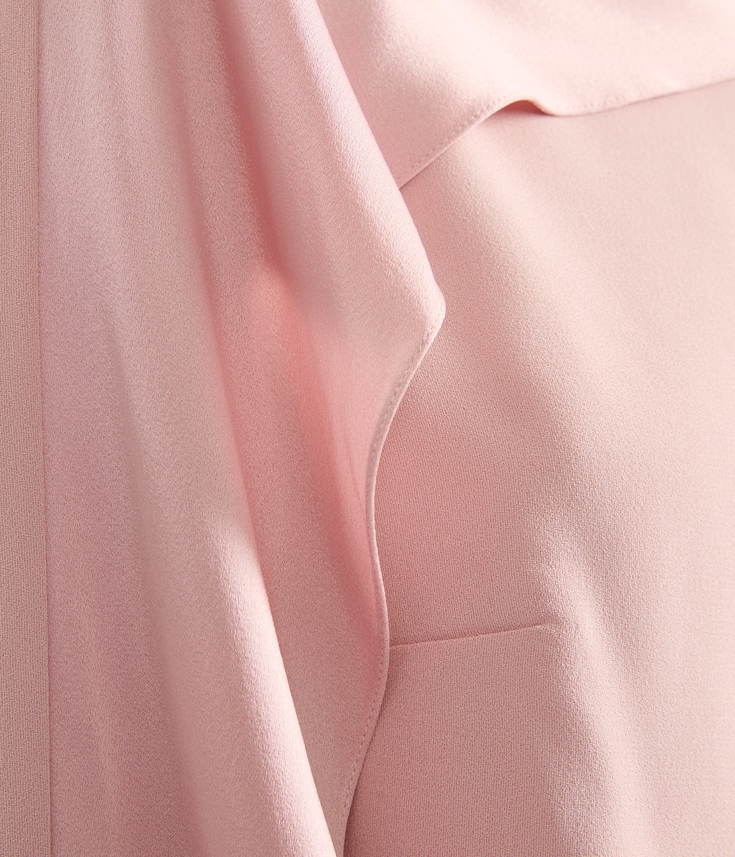 Draped Satin Cady Long Sleeve Blouse