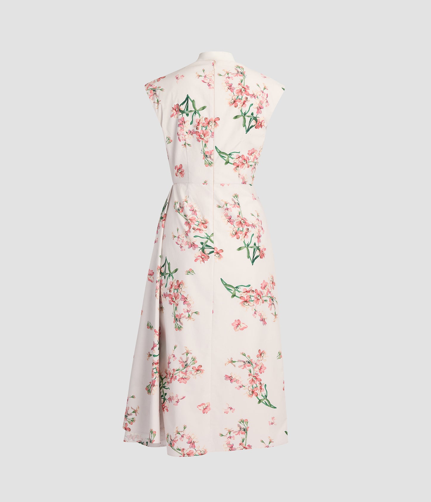Floral Cotton Short Sleeve Midi Dress