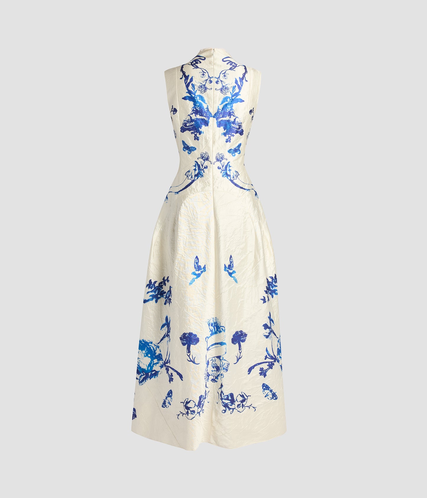 Textured Satin Sleeveless Midi Dress