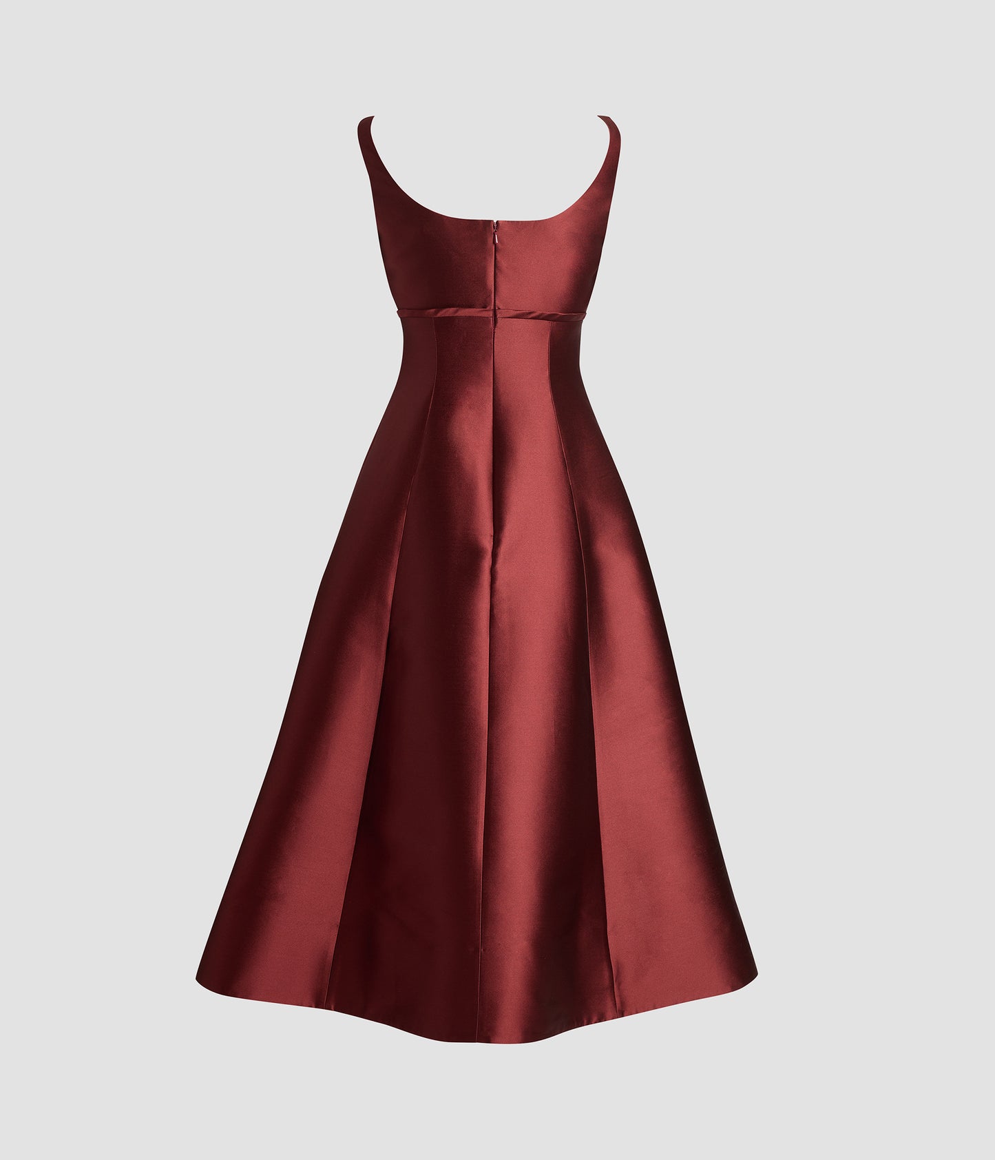 Embroidered Mikado Sleeveless Midi Dress