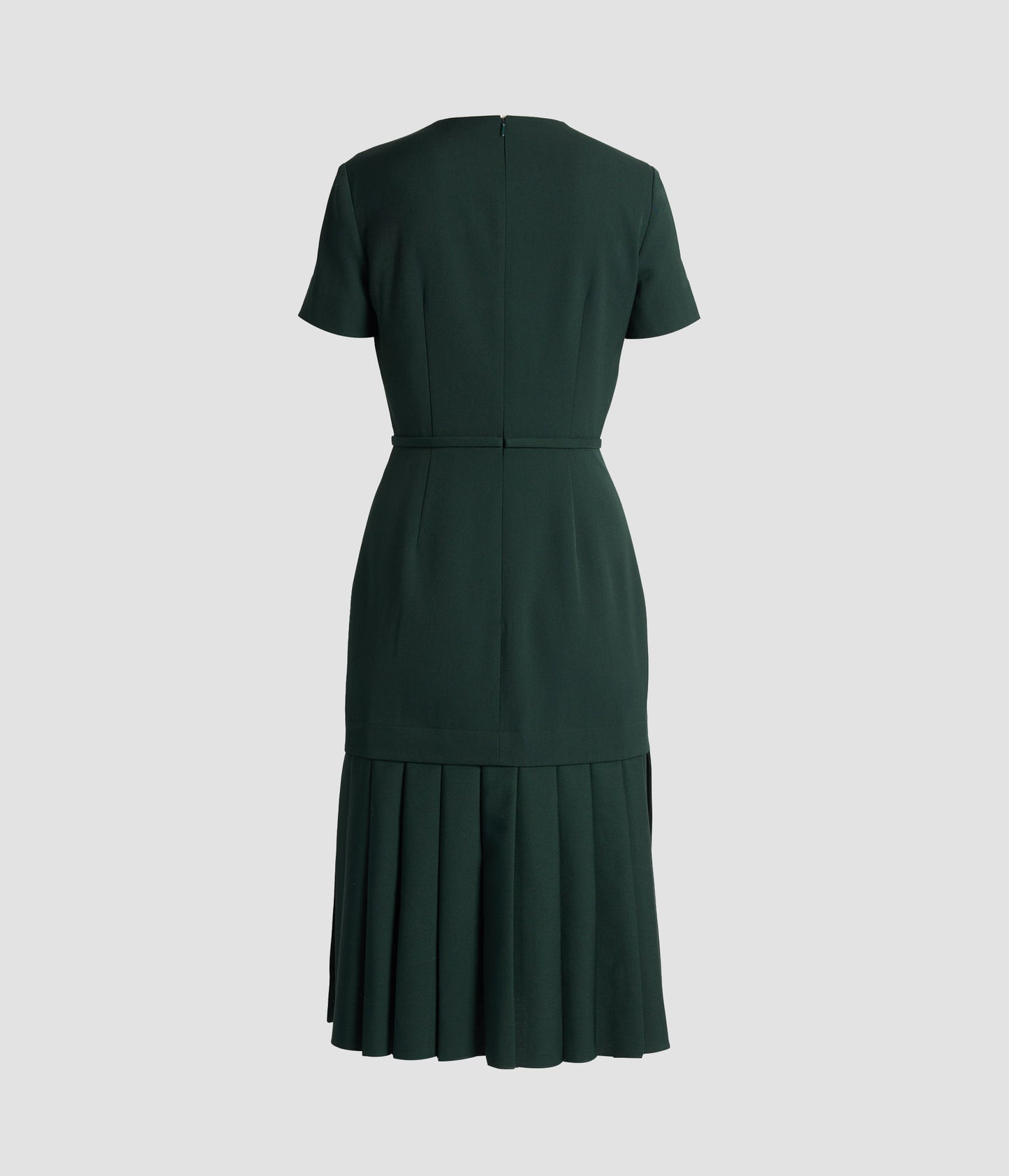 Pleatable Wool Tailored Midi Dress