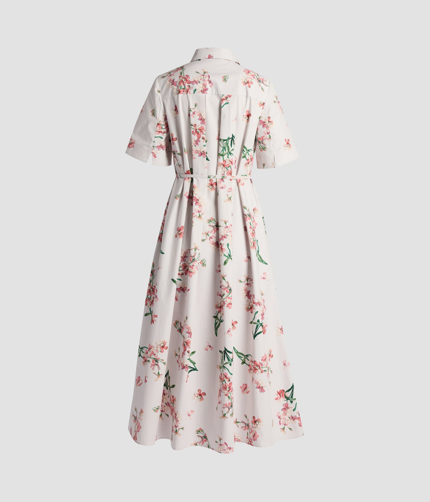Floral Cotton Short Sleeve Midi Dress