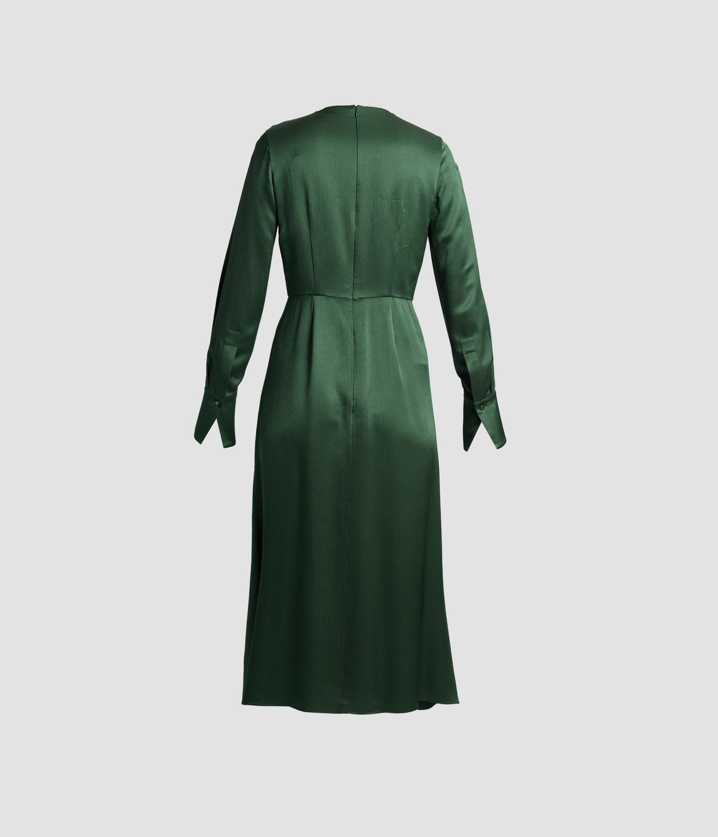 Satin Seersucker Draped Midi Dress