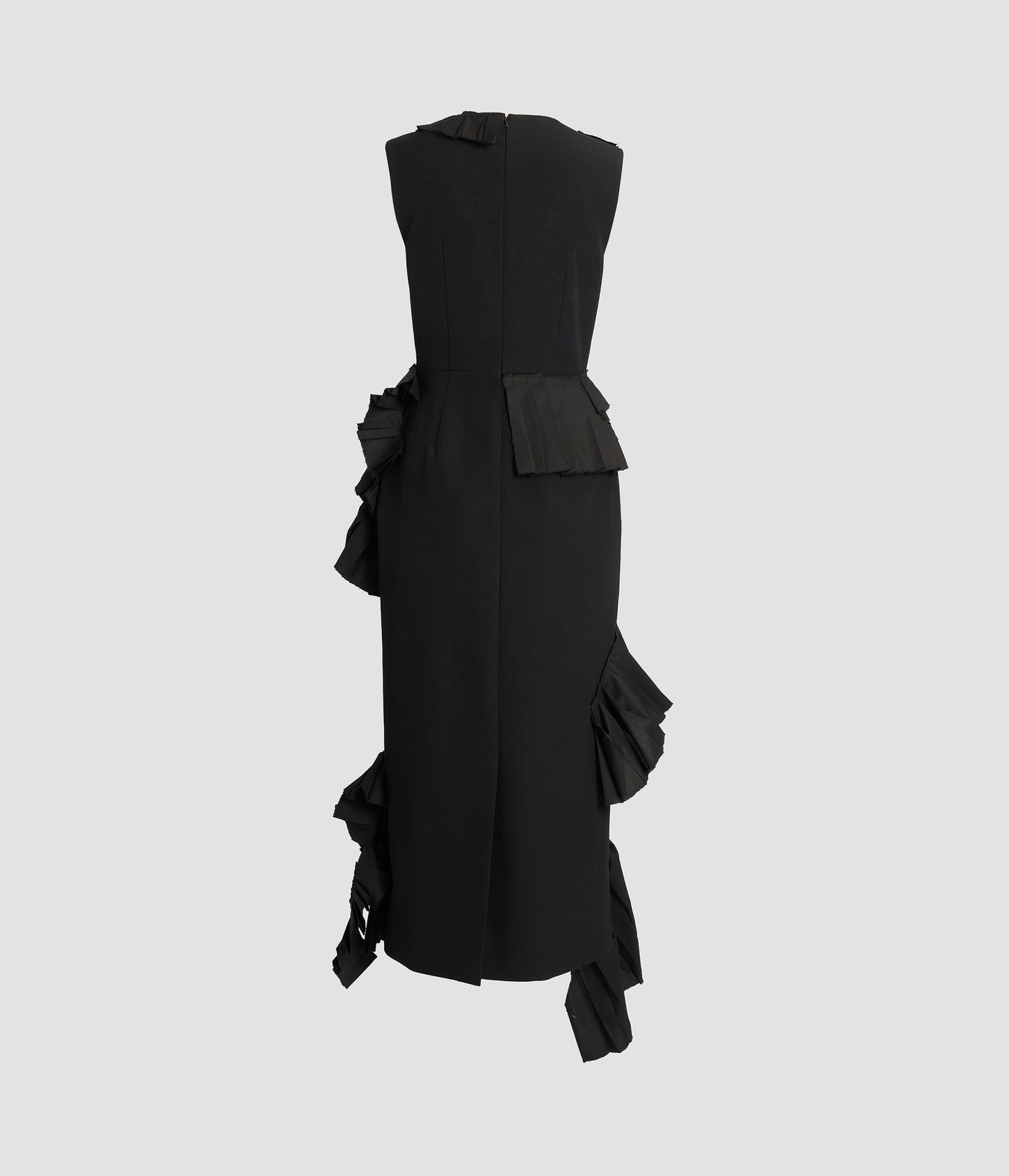 Embroidered Grain De Poudre Midi Pencil Dress