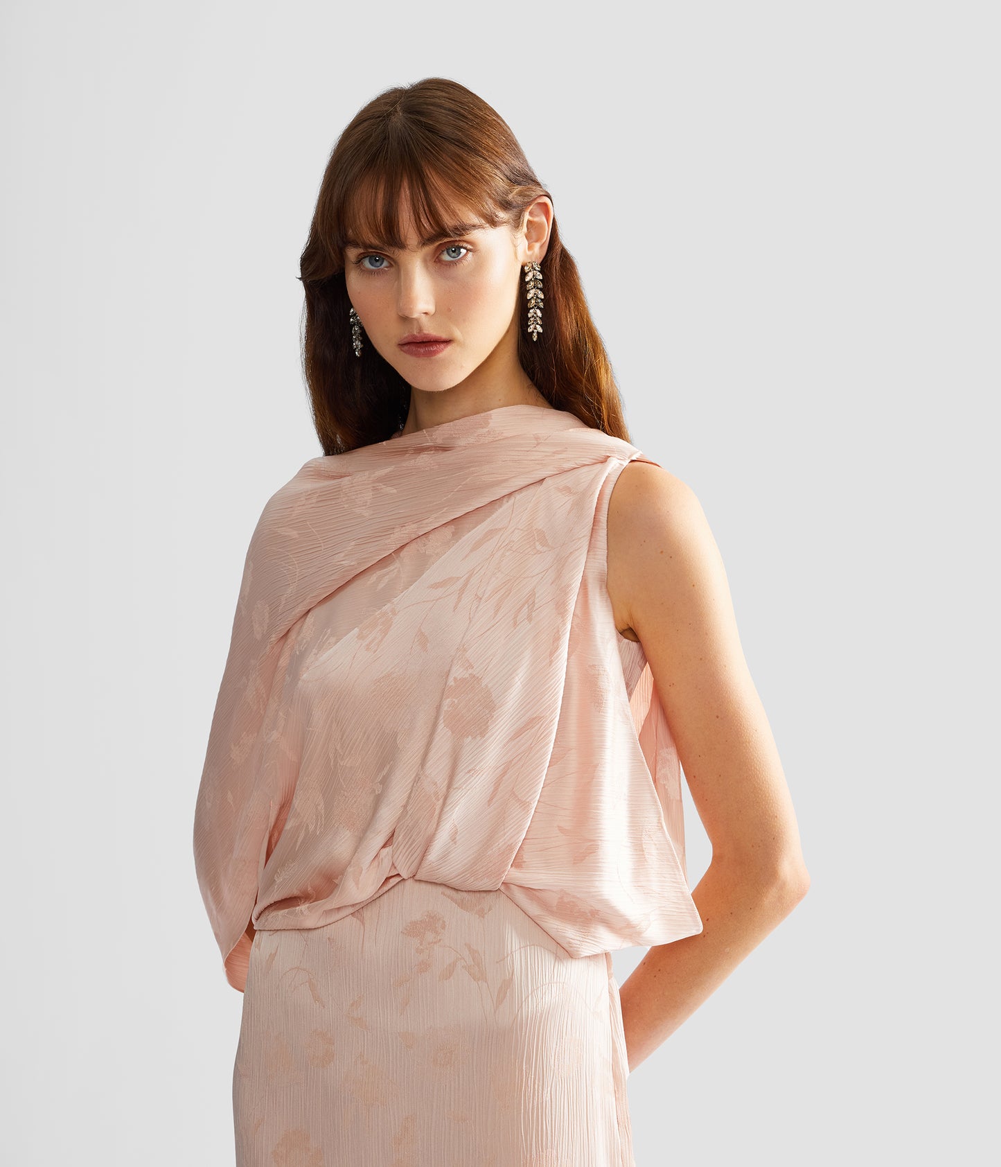 Silk Creponne Drape Gown
