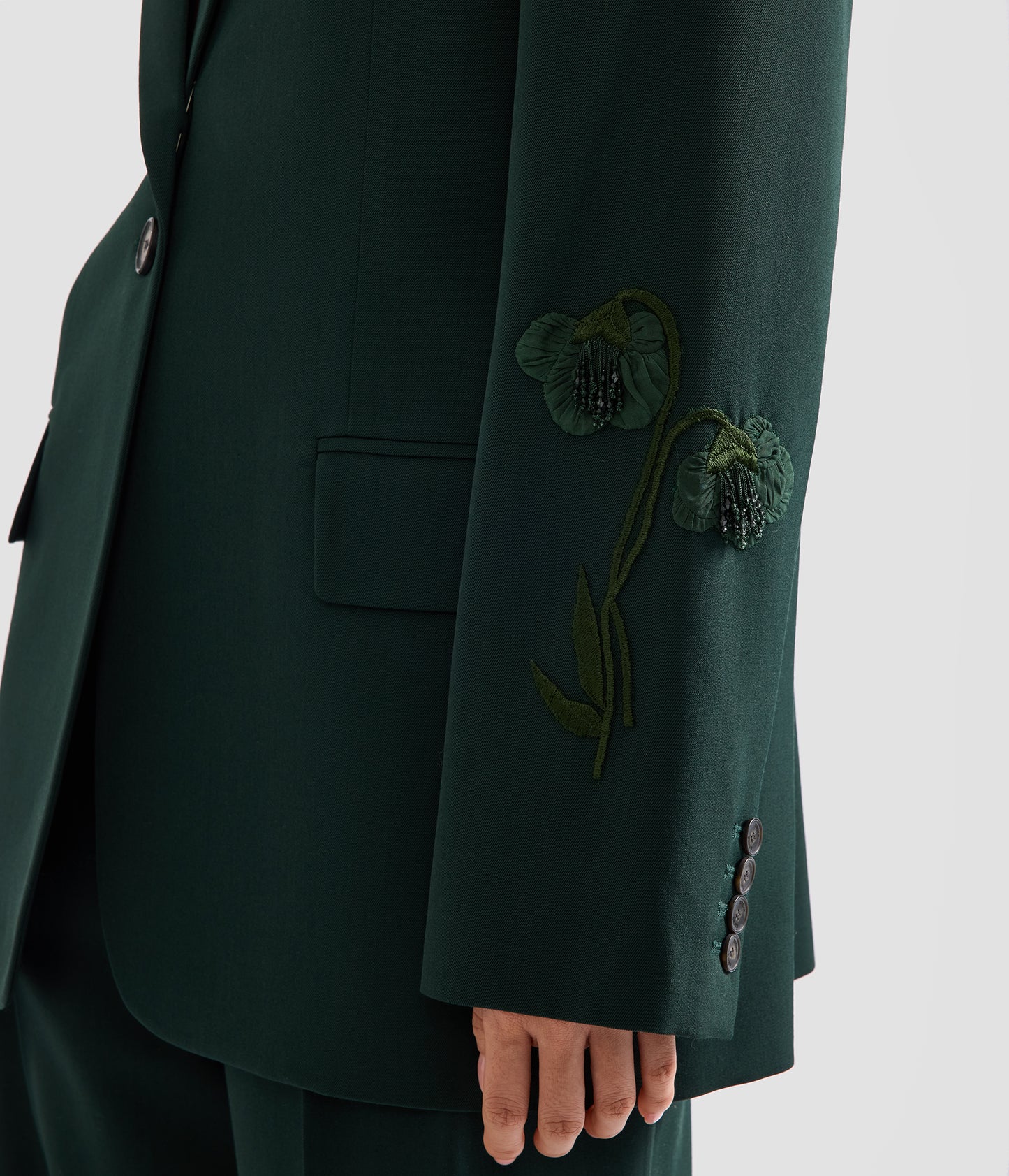 Pleatable Wool Single Breasted Blazer